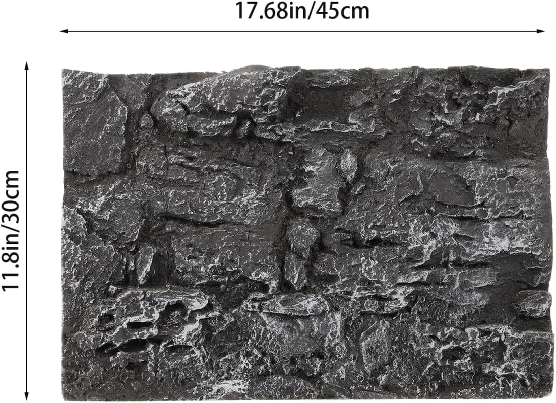 Kisangel 4Pcs Rock Terrarium Background, 3D Reptile Enclosure Aquarium Tank Decor, Snake Lizard Habitat Stereo Backdrop Wall for Lifelike Art