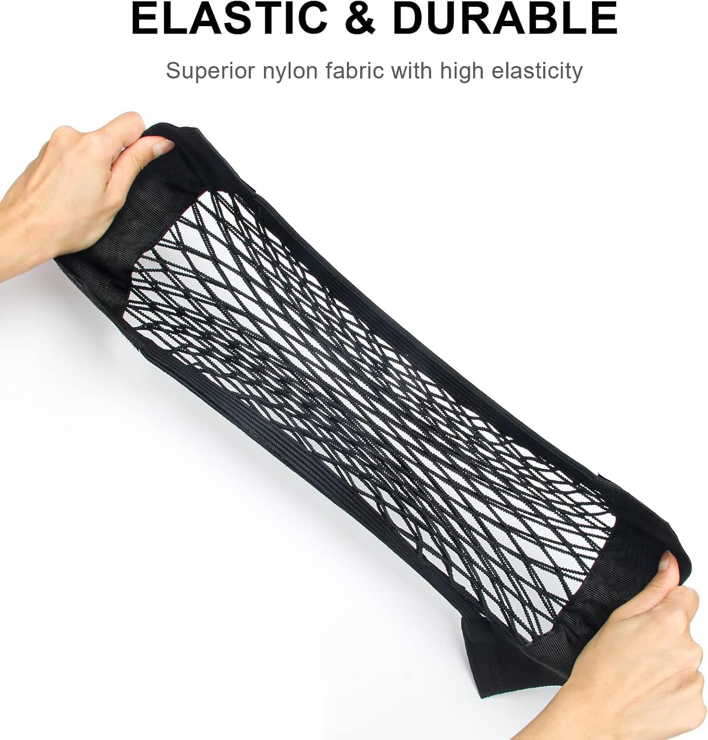Cargo Rear Trunk Seat Net, 2Pcs Mesh Cargo Nets with Tape Stickers, Black Adhesive Car Back Rear Trunk Seat Mesh Net, Small Size - Small Size image number 2