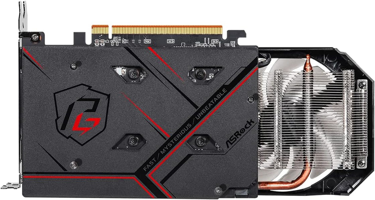 Asrock AMD Radeon RX 6500 XT Phantom Gaming D 4GB OC GDDR6 0Db Silent Cooling 18 Gbps 64-Bit 7680 X 4320 Graphics Card Dual Fan HDMI Displayport image number 1