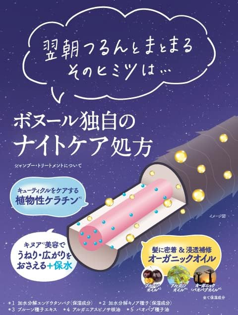 Night Dream Tea Scent Shampoo Moist & Repair Diane Bonheur Refill 13.5 Fl Oz (400 Ml), Organic, Additive-Free image number 4