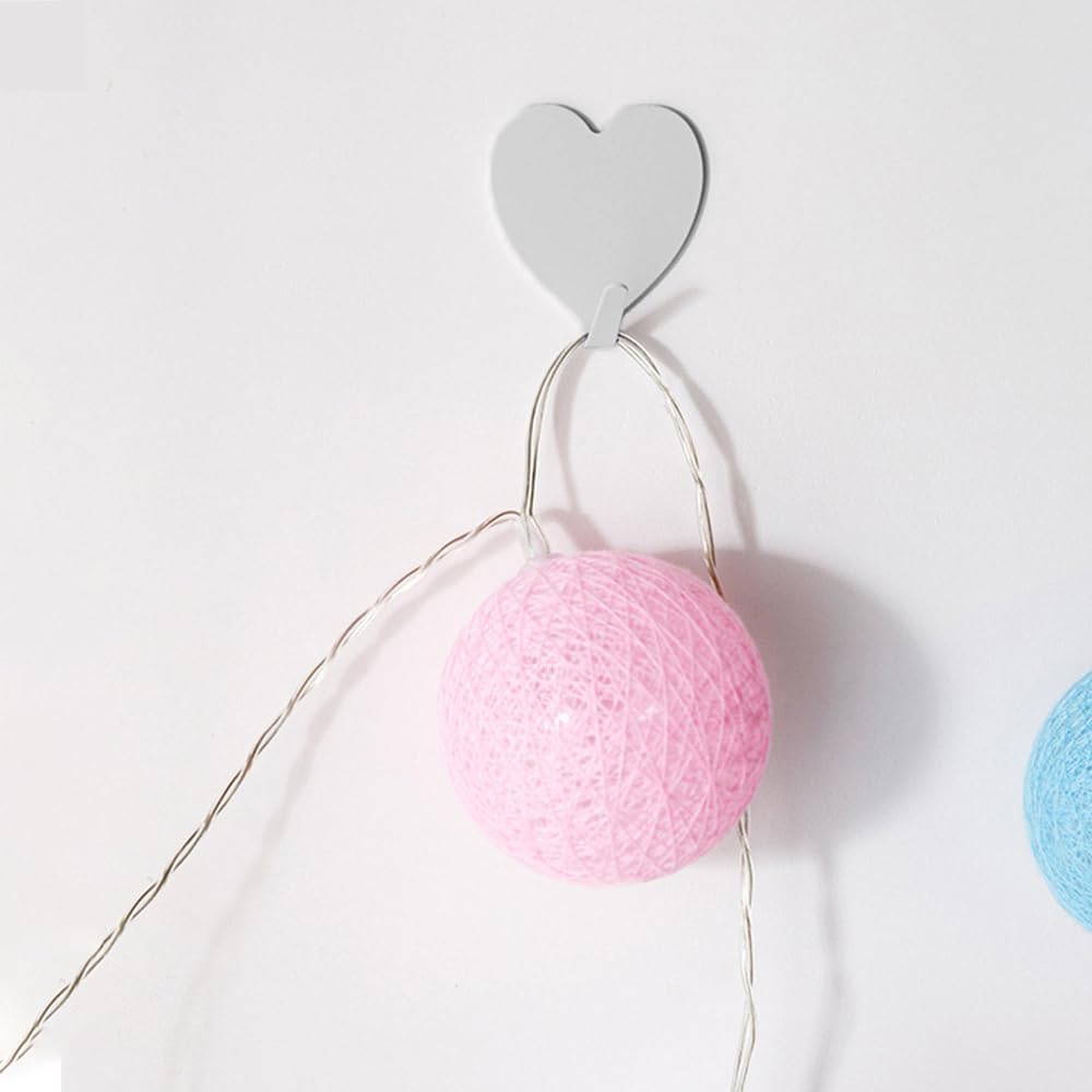 Heart Shaped Wall Hooks - 12 Pcs Stainless Steel Adhesive Hooks, Towel, Coat, Purse Hangers Strong Decorative Hangers for Room, Kitchen, Bath (Silvery) image number 3