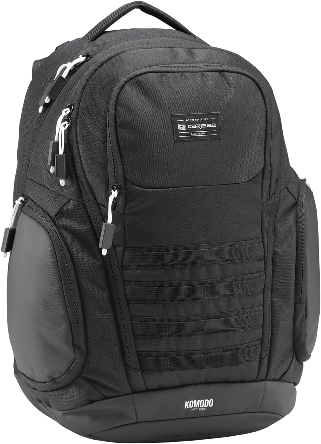 Caribee Komodo 42L Large Backpack with Laptop and Tablet Compartment and Many Compartments, Black, 42 Liter image number 1