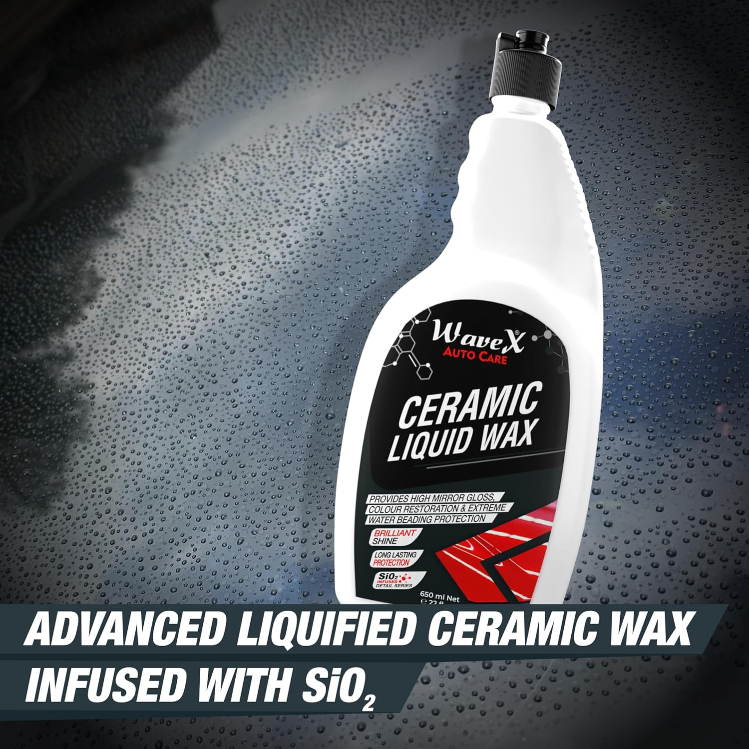Wavex Sio2 Ceramic Liquid Wax for Cars and Bikes 650 Ml | Gives Deep Gloss and Ultimate Hydrophobic Protection image number 6