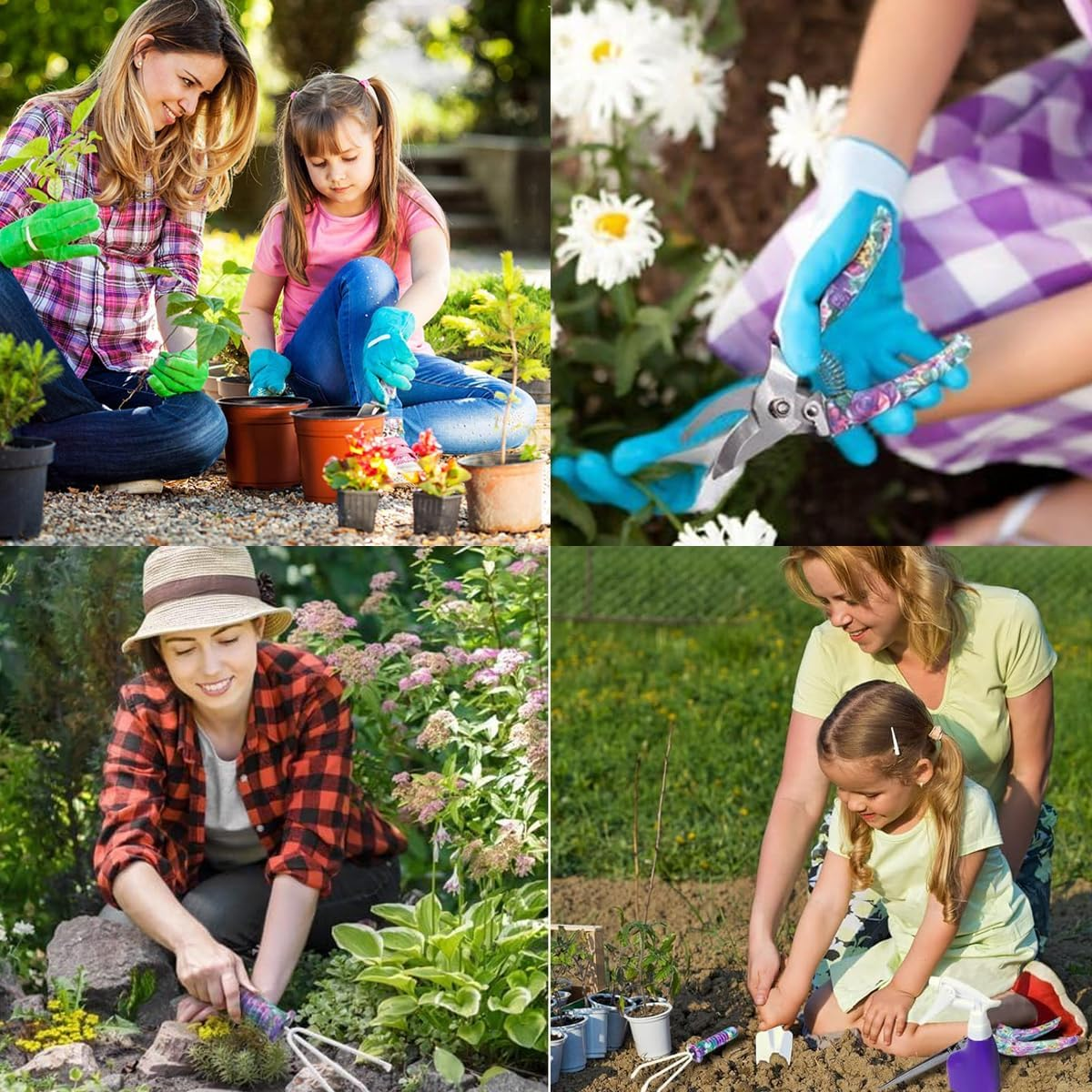 AIMALL 10PC Garden Tool Kit - Shovel, Rake, and Planting Tools Set with Ergonomic Purple Handles for Gardening image number 6