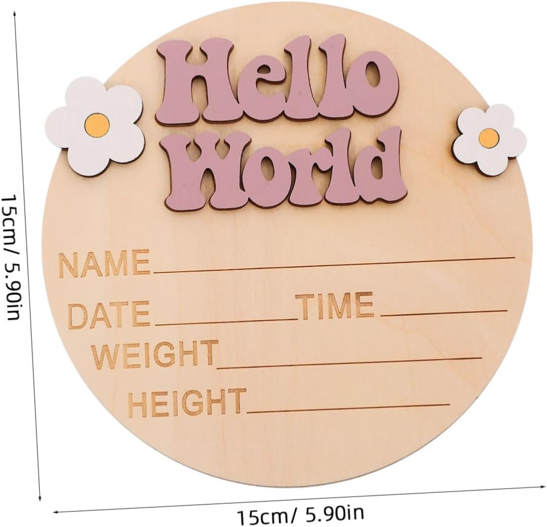 Gatuida Growth Commemorative Card for Newborn Wood Sign for Shower Nursery Decor image number 2