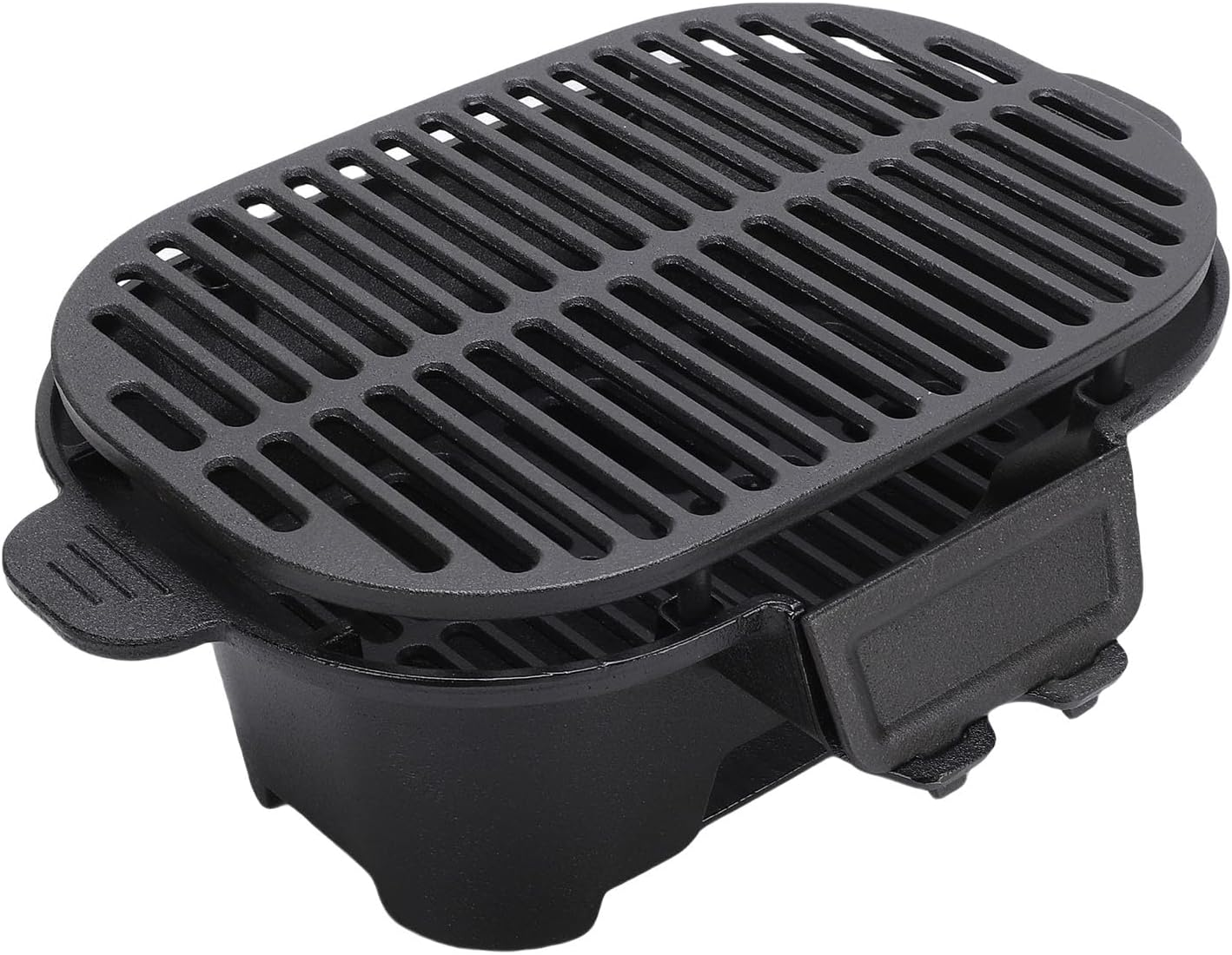 Fdit Portable Cast Iron Hibachi Grill, Japanese Style Tabletop Charcoal BBQ Grill for Outdoor Camping Backyard