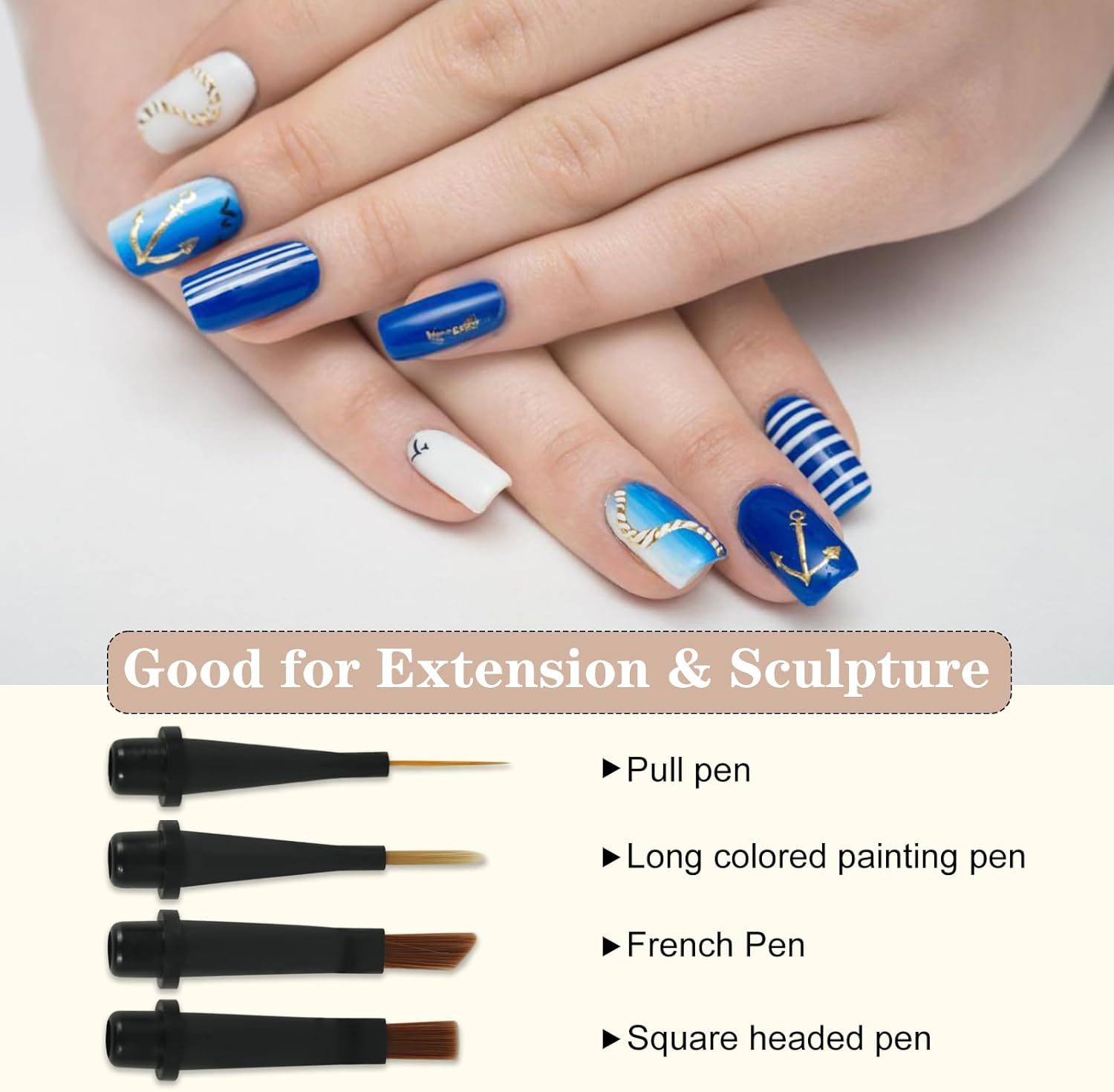 Ruetail 12Pcs Nail Art Brush Set,Professional Nail Art Brush Set with Push-Button Quick-Change,Nail Brushes for Acrylic,Gel,French Tips & Designs,Ergonomic Portable Kit with Storage Case(Marble) image number 3