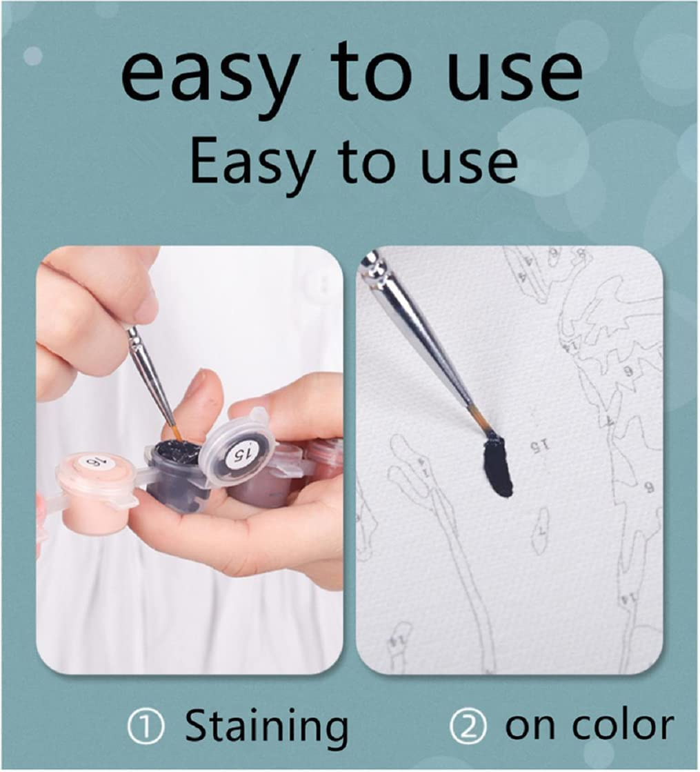 Paint by Number for Adults. DIY Girl Acrylic Painting Kit for Adults Beginner &ndash; 16&rdquo; X 20&rdquo;With 3 Brushes and Bright Colors