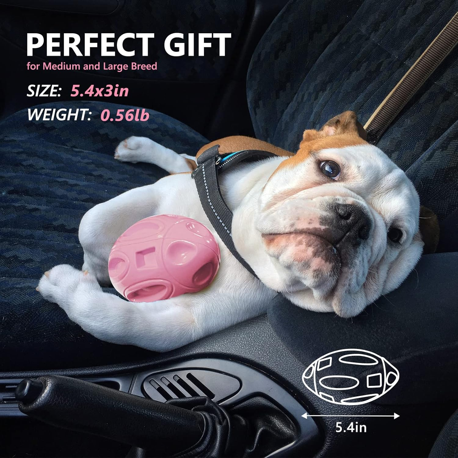 EASTBLUE Squeaky Dog Toys for Aggressive Chewers: Rubber Puppy Chew Ball with Squeaker, Almost Indestructible and Durable Pet Toy for Medium and Large Breed - Green image number 5