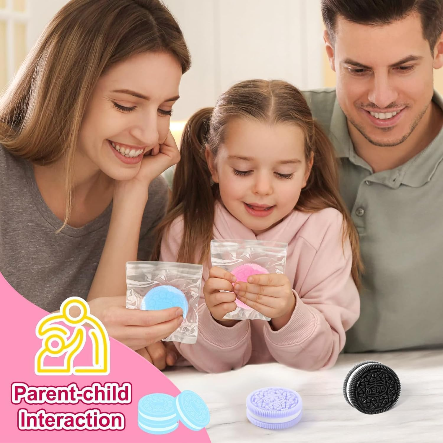 4 Pcs Biscuit Stress Relief Toy, Super Soft Memory Recovery Reusable Taba Squishy Toy , Fufu Squishy Toy for High Stress People (4Pcs-Cookie) - 4Pcs-Cookie image number 5