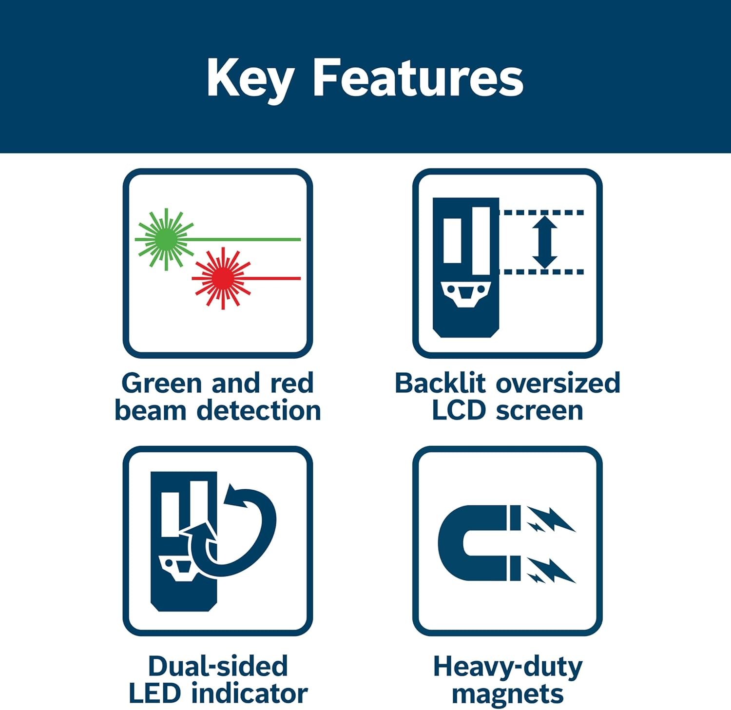 BOSCH LR8 165 Ft. Red and Green-Beam Line Laser Receiver, Includes Mounting Bracket, 2 AA Batteries, & Belt Pouch image number 2
