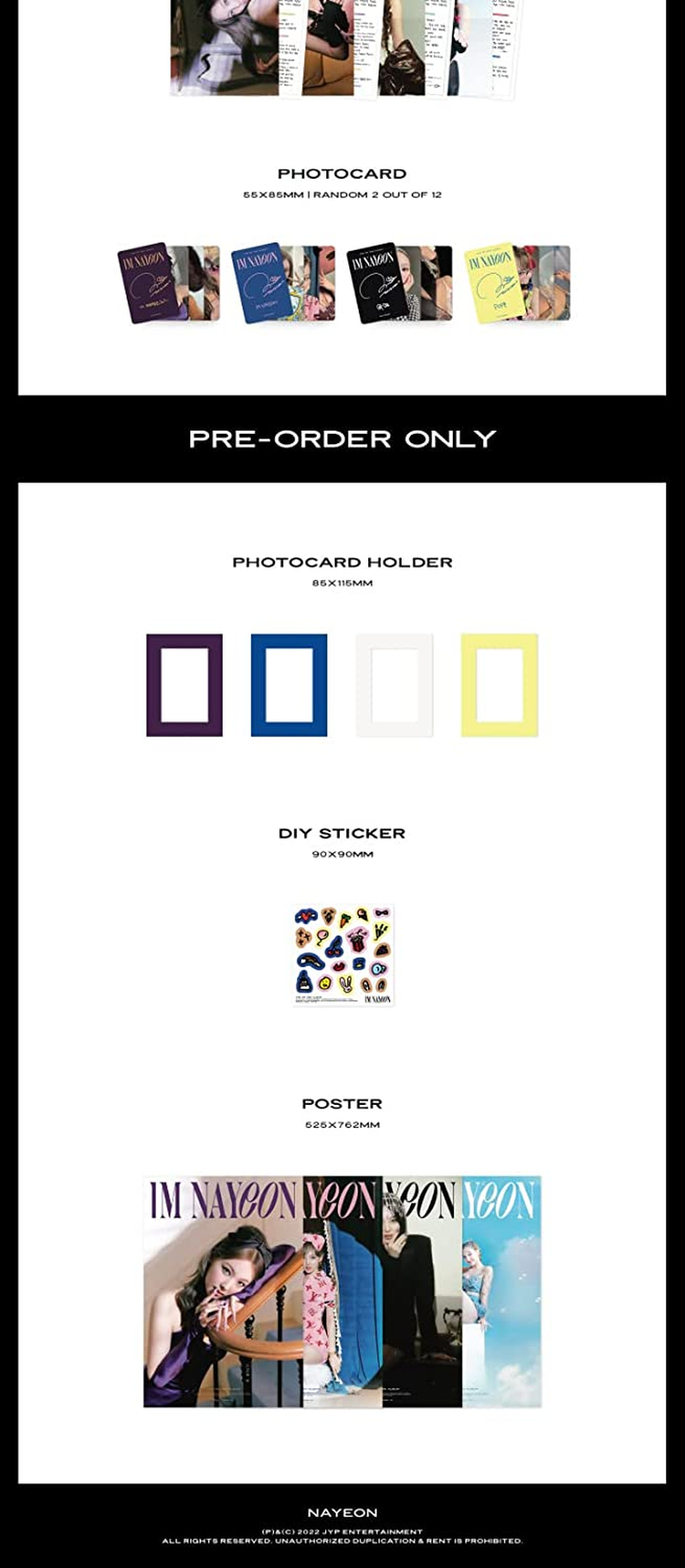 Twice Nayeon IM NAYEON 1St Solo Mini Album Random Version Cd+Photobook+Envelope+1P Polaroid Photocard+1P Clear Postcard+1P Business Card+1P Interview Poster on Pack+2P Photocard+Tracking Sealed image number 5