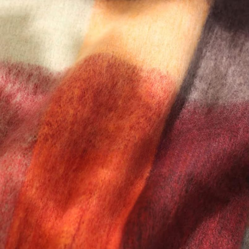 Chunky Winter Scarfs for Women Cold Weather Warm Knit Thick Plaid Scarf Long Large Oversized Checked Scarves - Brown image number 3