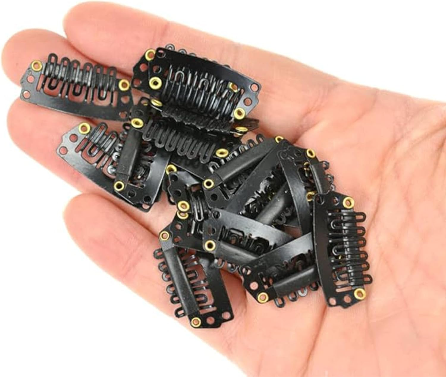 Dinghaole 30PCS Premium 32Mm Alloy Hair Extension Clips - Salon-Grade Hold for Wigs & Clip-Ins (Matte Black) image number 6