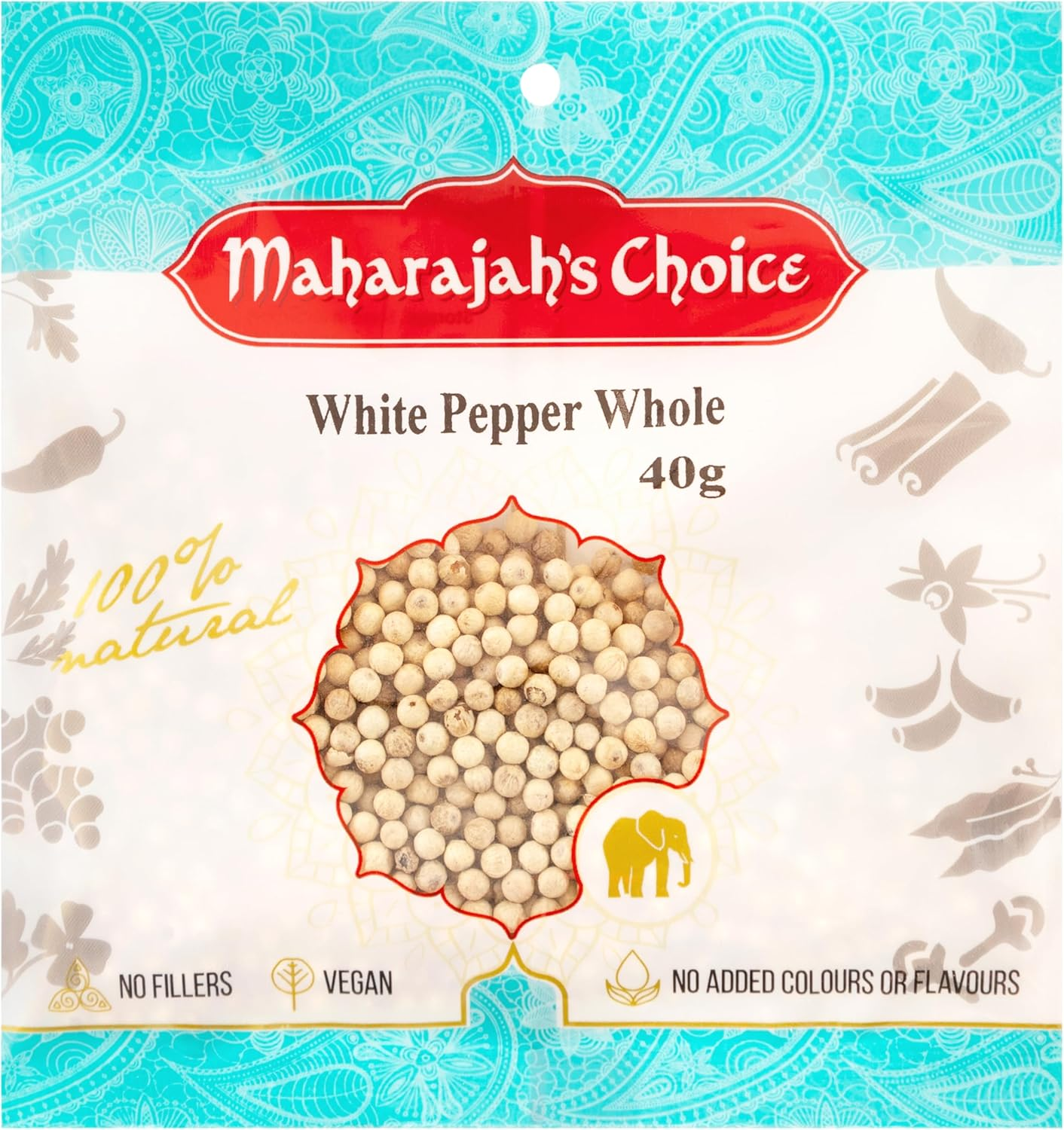 Maharajah'S Choice Whole White Pepper 40G