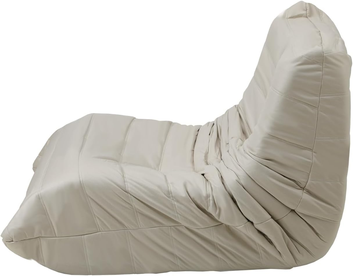 Oikiture Floor Sofa with Back Support Floor Couch Lazy Sofa for Living Room and Bedroom 93 X 96 X 74Cm Beige - B8-Luck-S-Green image number 2