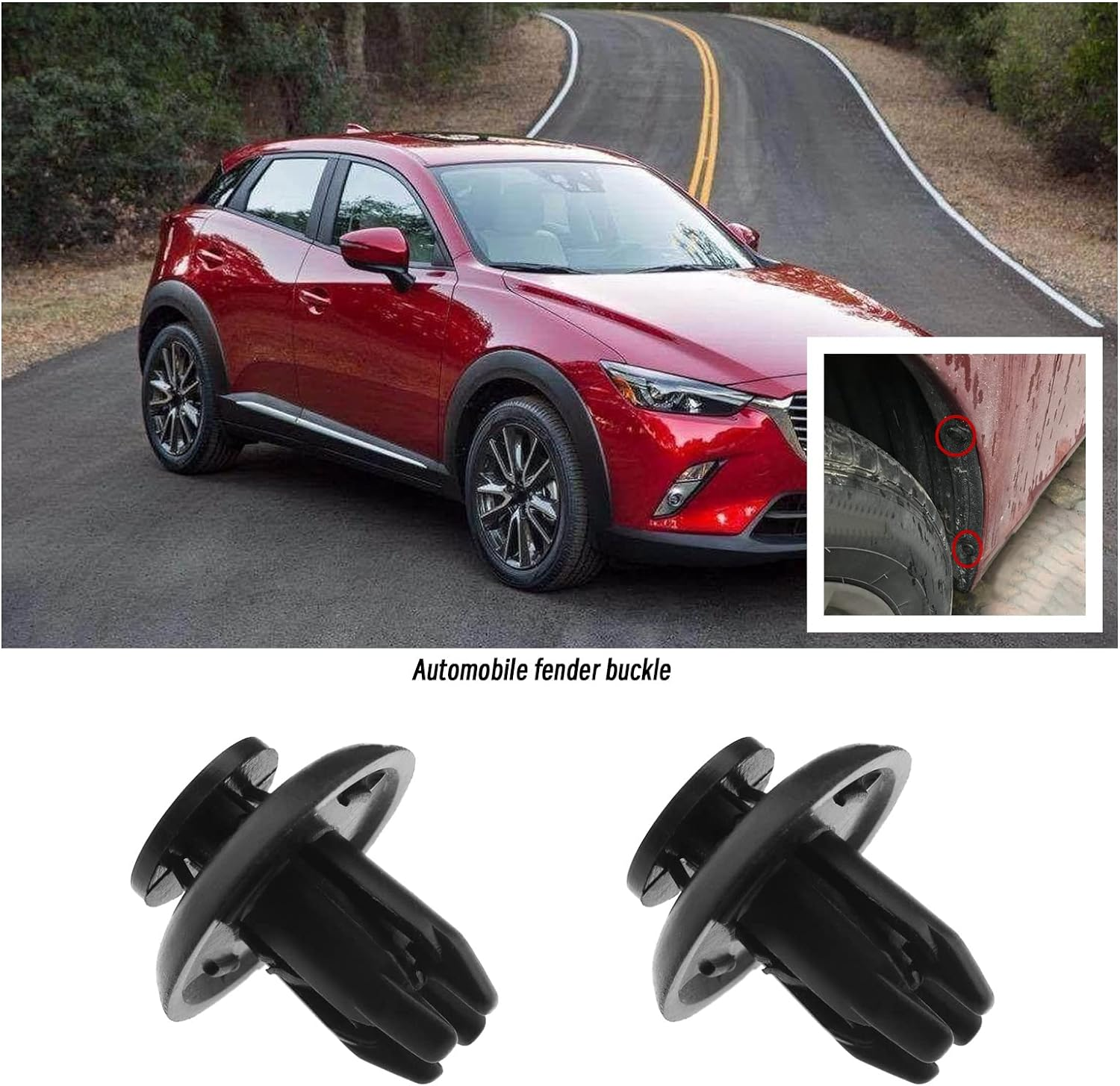 Emagtech 30PCS Car Front Bumper Trim Fastener Clips 90118-WB048 B45A56146A Compatible with CX-3 CX-5 2 3 Fender Liner Splash Shield Bumper Cover Clip Retainer image number 3