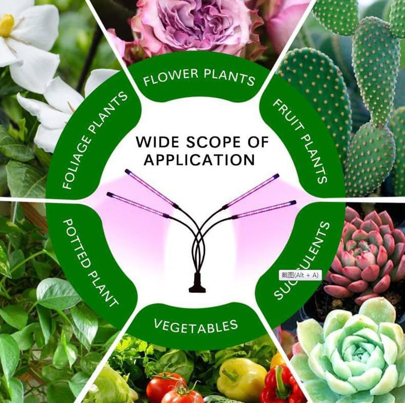 Grow Lights for Indoor Plant, LED Grow Lights for Indoor, Full Spectrum Plant Lights for Indoor Growing, Double Headed Grow Light, 9 Dimmable Levels Plant Lights, for Greenhouse, Office, Home image number 2