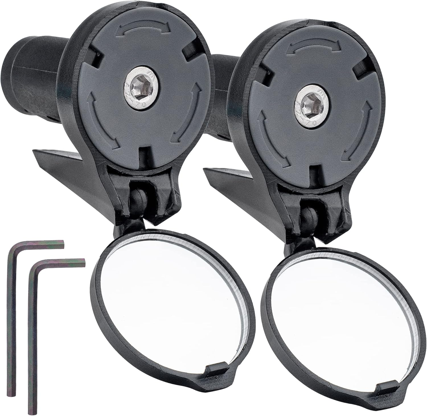 Road Bike Drop Bar Rearview Mirror 2 Pack - Adjustable HD Convex Glass Rear View Mirror for Road Bicycle Mountain Bike Handlebar End image number 6