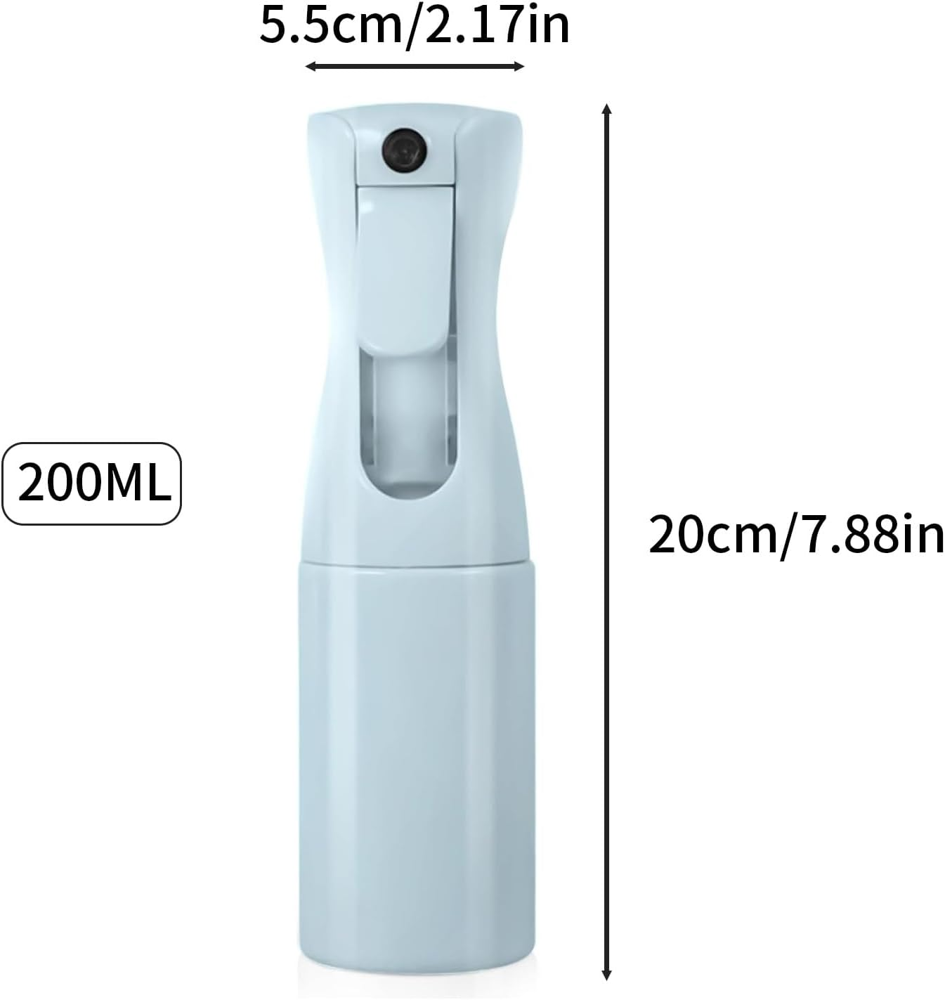 Spray Bottle for Hair, Continuous Spray Bottle, Blue Ultra Fine Mist 6.8Oz 200ML Hair Spray Bottle for Hair, Salons, Barber, Plants, Skin Care, Cleaning