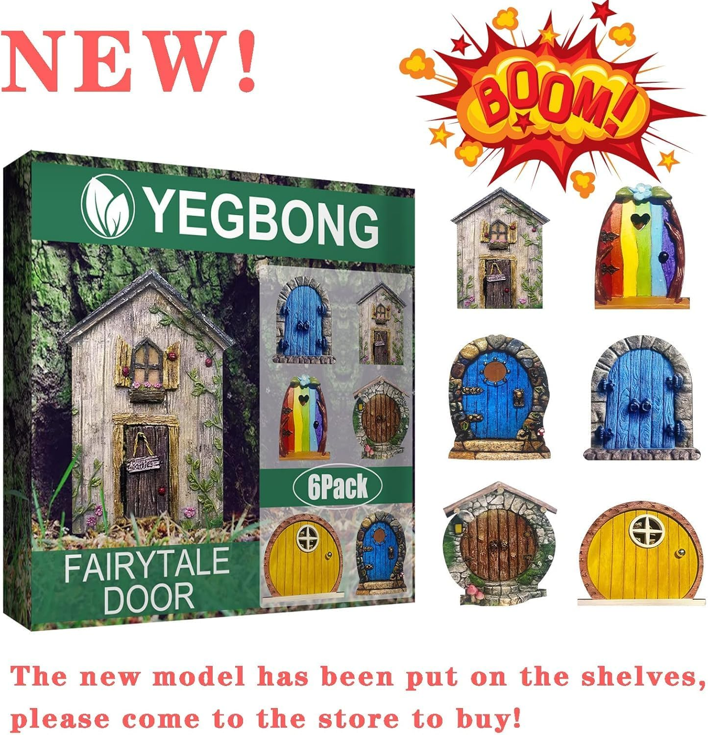 Ksngtixe 6PCS Wooden Fairy Garden Door Ornaments - 3D Miniature Wood Art Sculptures, Outdoor Decor for Trees, Stumps, Potted Plants, Gnome Door for Fairytale Enchanted Courtyard & Tiny House image number 4