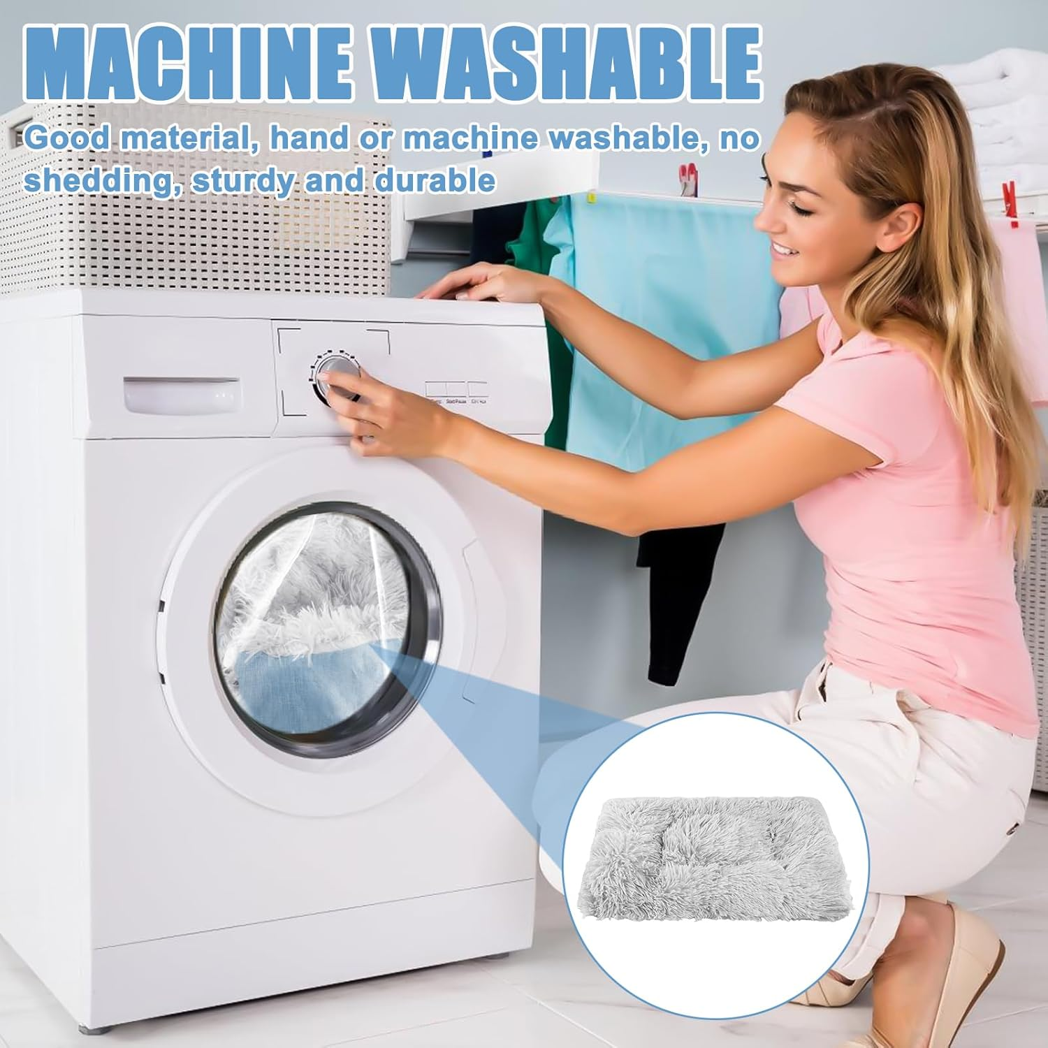 50 X 60 Cm Fluffy Cat Bed, 2-In-1 Cat Blanket for Cats, Washable Cat Cushion, Dog Bed, Cat Sofa, Cat Bed for Cats and Small Dogs (Green) image number 6