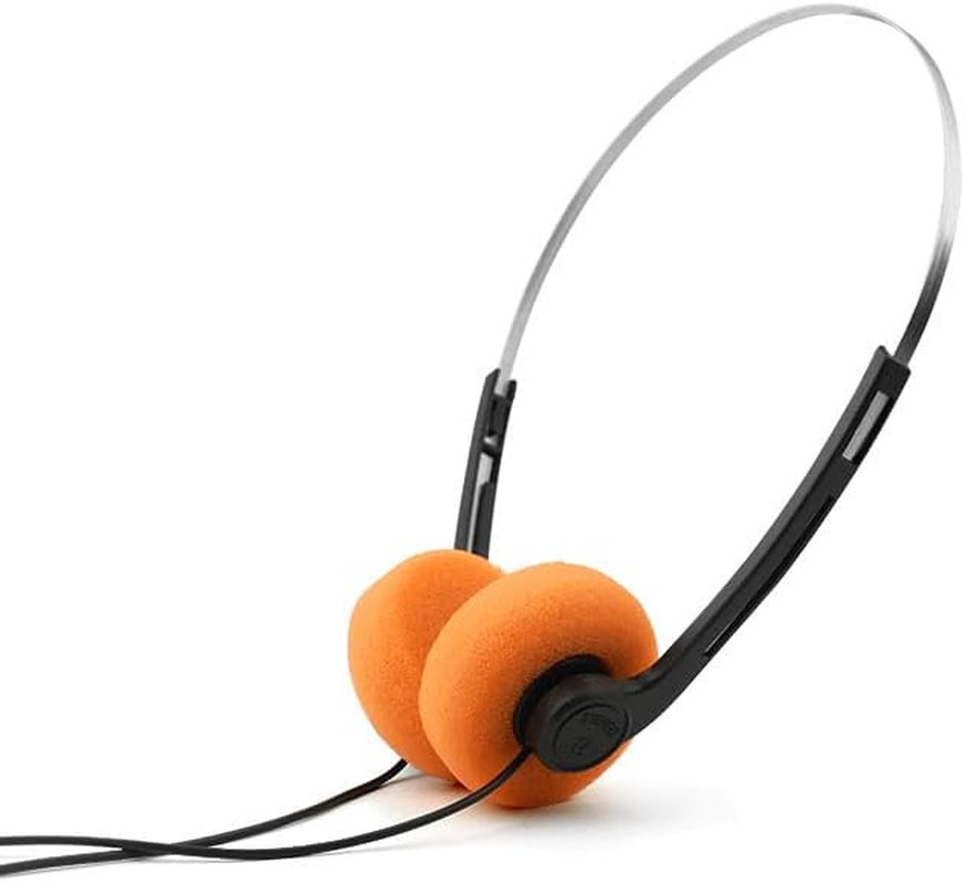 Orange Retro Over-Ear Headphone,Retro Lightweight Earphones,Vintage Feelings Underwire Headphone,Hi-Fi Stereo Earphone Headset,Walkman Headphone,For Most Mobile Phones Playback Pevices Headphones image number 3