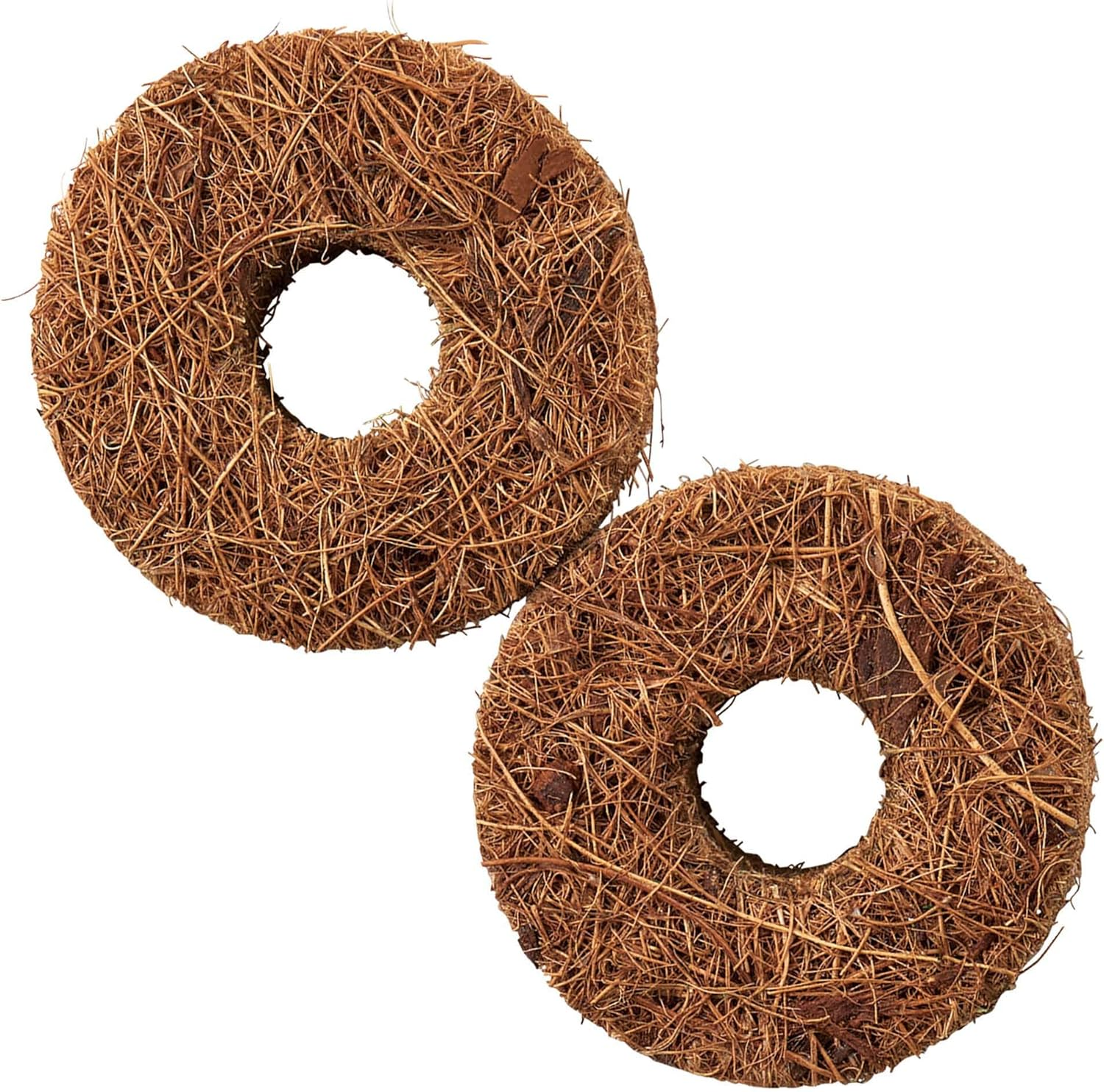 Minimal Land Bird Palace Coconut Ring Set of 2 X 3 Pcs for Small Birds Toy, Natural Material, Can Play with Rod, Stress Relief image number 3