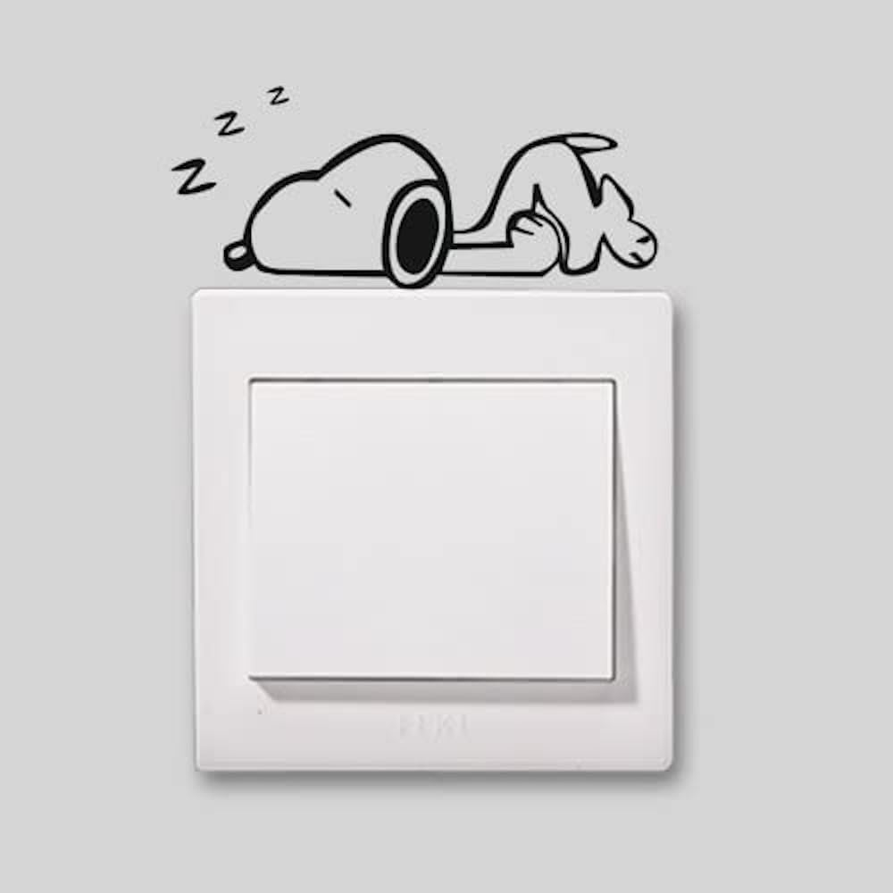 Cute Home Snoopy in a Nap Beautiful Pattern Light Switch/Socket Sticker Switch/Socket Decoration Vinyl Decor Decals Switch/Socket Art image number 5