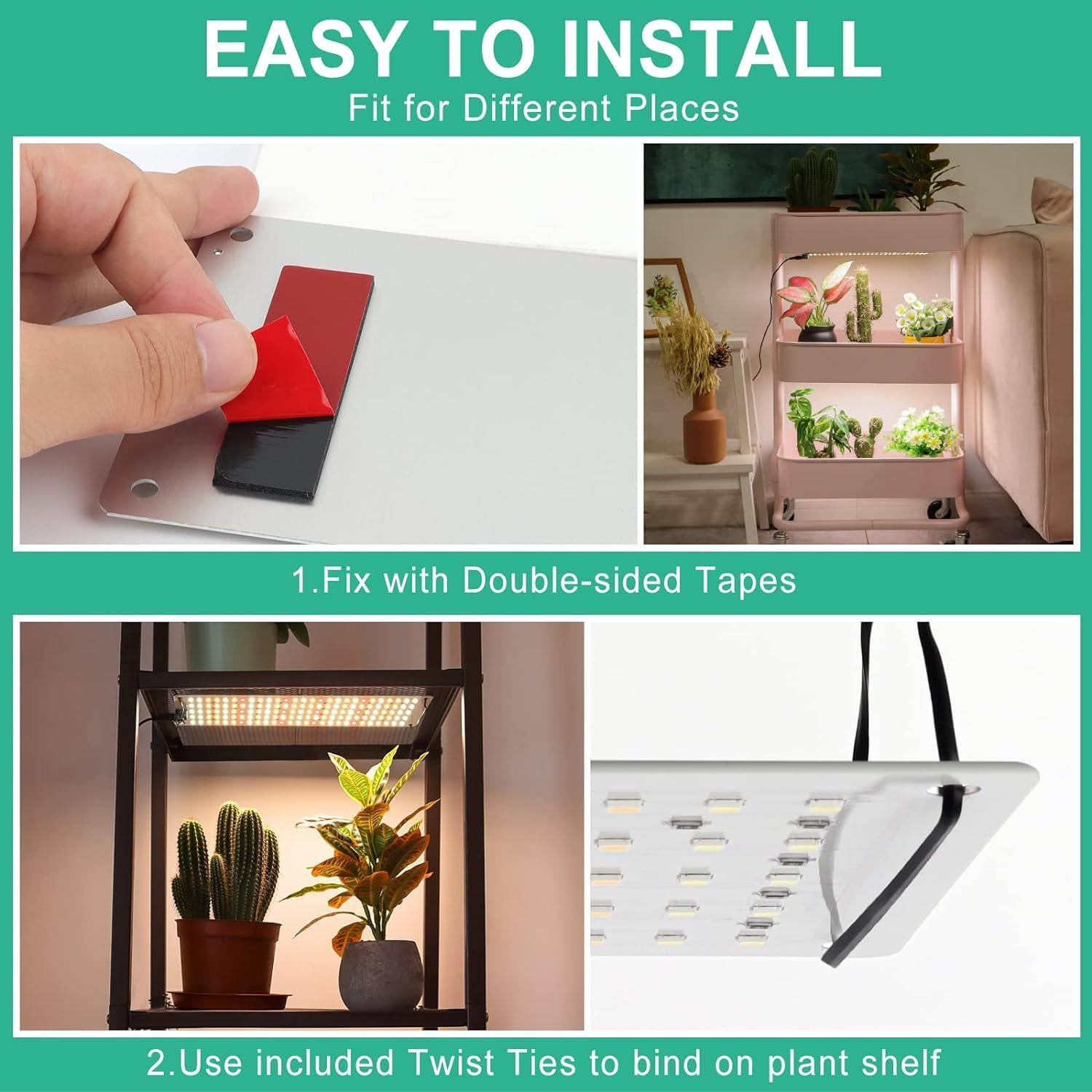 Plant Grow Light, Full Spectrum Grow Light for Indoor Plants, 405 Leds Growing Lamp with Auto On/Off Timer 3/9/12H, 3 Lighting Modes, 10 Dimmable Levels, Suitable for Plant Growth 3 Pack image number 2