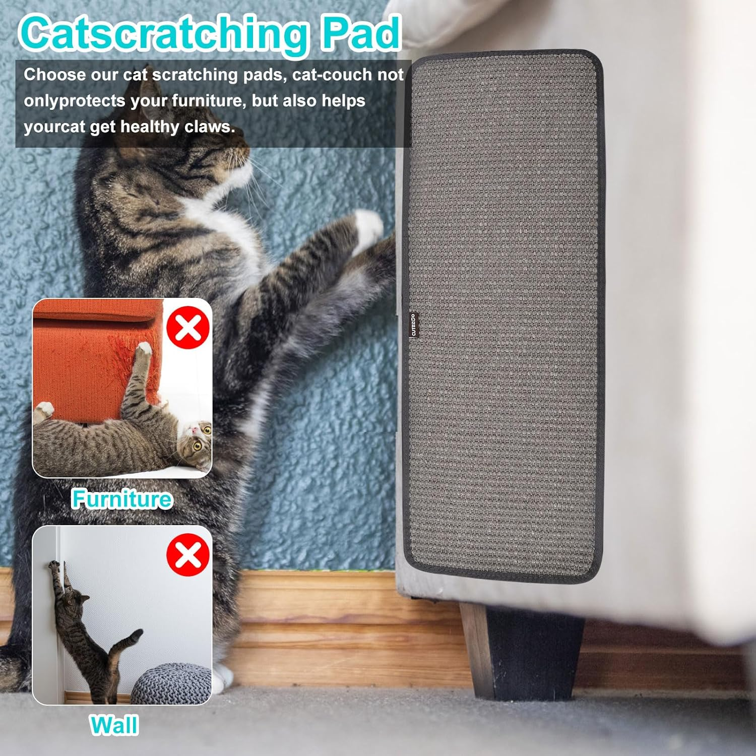 Cat Scratch Protection Cat Scratching Mat Sisal Cat Scratching Mat Scratching Mat for Cats image number 6