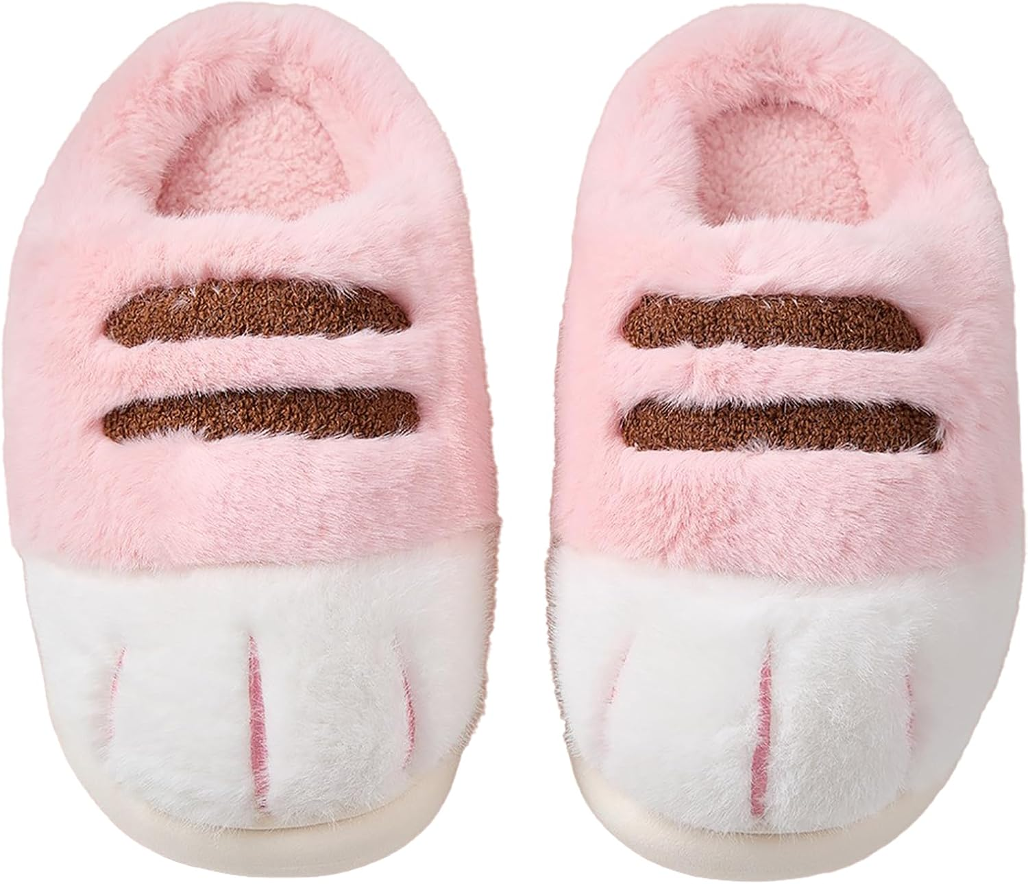 Plush Cat Paw Slippers，Non-Slip Soles, Cozy and Cute Slippers