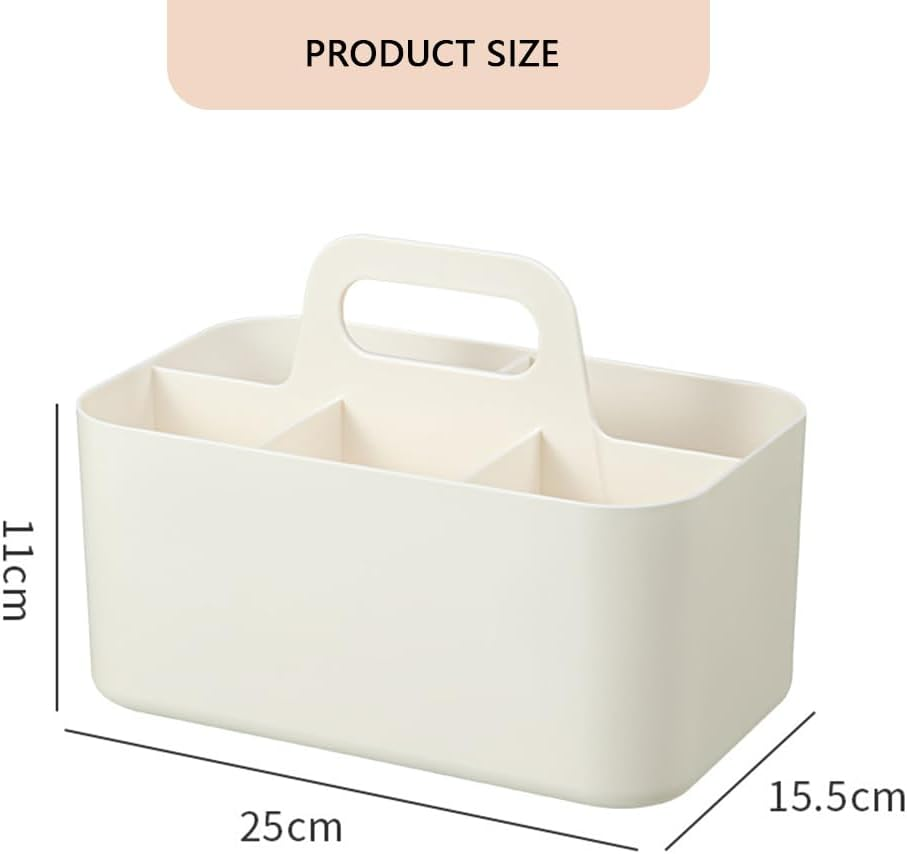 MUSONG Multifunctional Desk Organizer with Handle &ndash; Durable Plastic Storage Caddy with Multiple Compartments for Pens, Stationery, Makeup, Remotes & Office Accessories