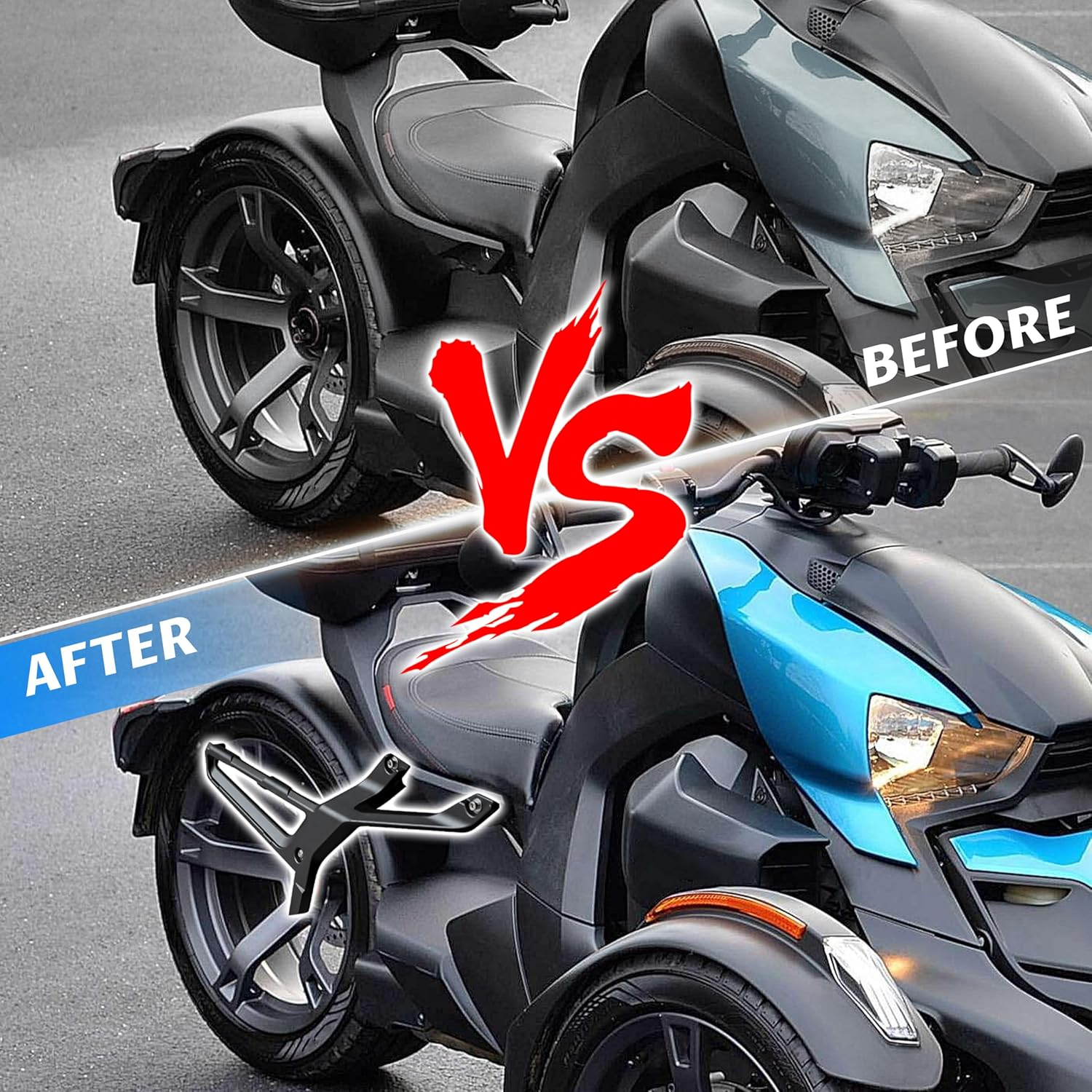 SAUTVS Aluminum Saddlebag Rack for Can-Am Ryker, Black Luggage Bag Rack Kit for Can Am Ryker 600 900 Sport & Ryker Rally Edition All Models Accessories (Replace #219400856)