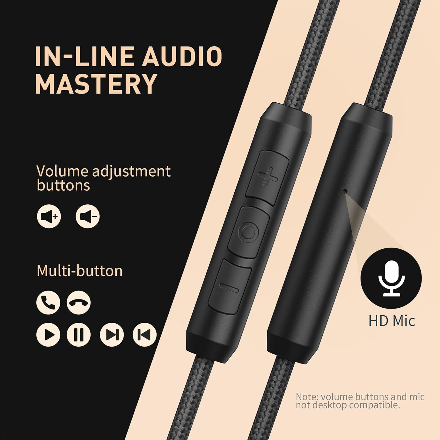 AILIHEN Wired Headphones with Microphone Volume Control, Noise Isolating over Ear Headphones Wired 3.5Mm, Super Soft Corded Headphones for Computer, Tablet and Chromebook (Grey) (Black) image number 5