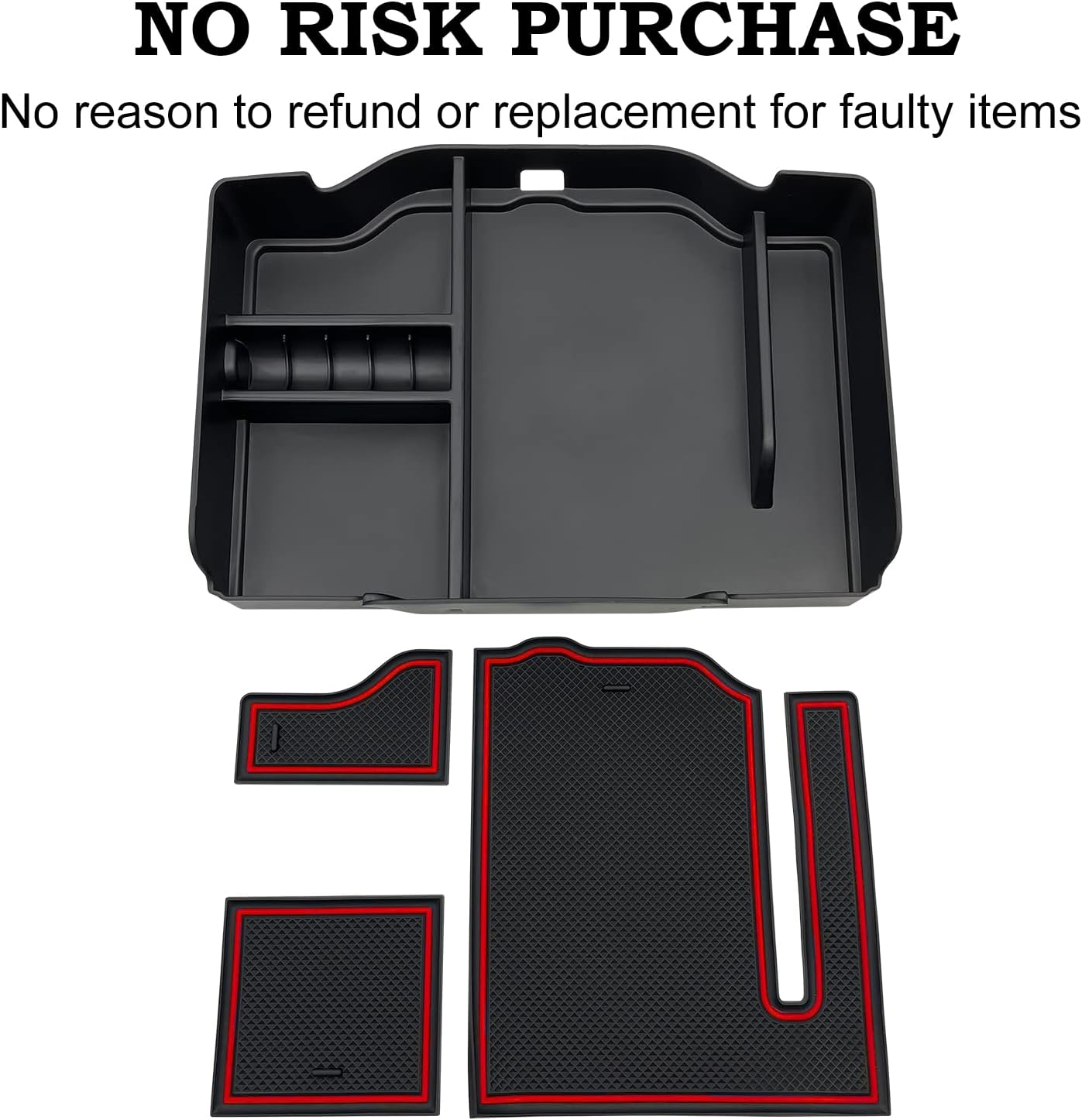 Center Console Organizer Fit for Dodge RAM 1500 2500 3500 2024 2023 2022 2021 2020 2019 Accessories Interior Storage Box Armrest Storage Tray (Red) image number 5