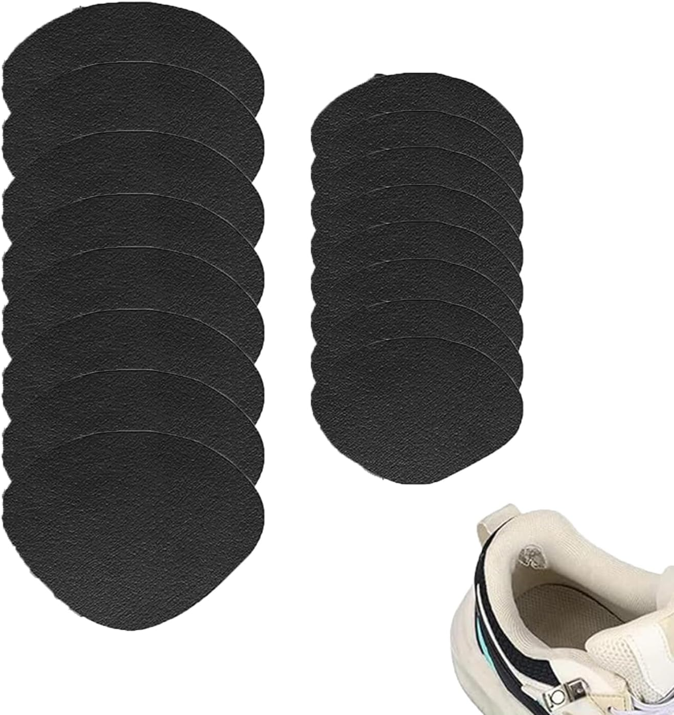 Roczential Shoe Patches for Holes, Self-Adhesive Shoe Hole Repair, Heel Patches for Sneakers Leather High Heels (Black)