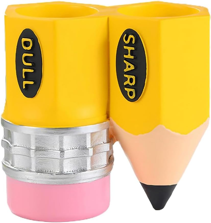 Ranqisys Pencil-Shaped Dispenser and Storage Organizer, Sharp & Dull Pencil Holder for Classroom &ndash; Creative Stationery Holder for Teachers, Students, and Office Desk Organization (Yellow) image number 5