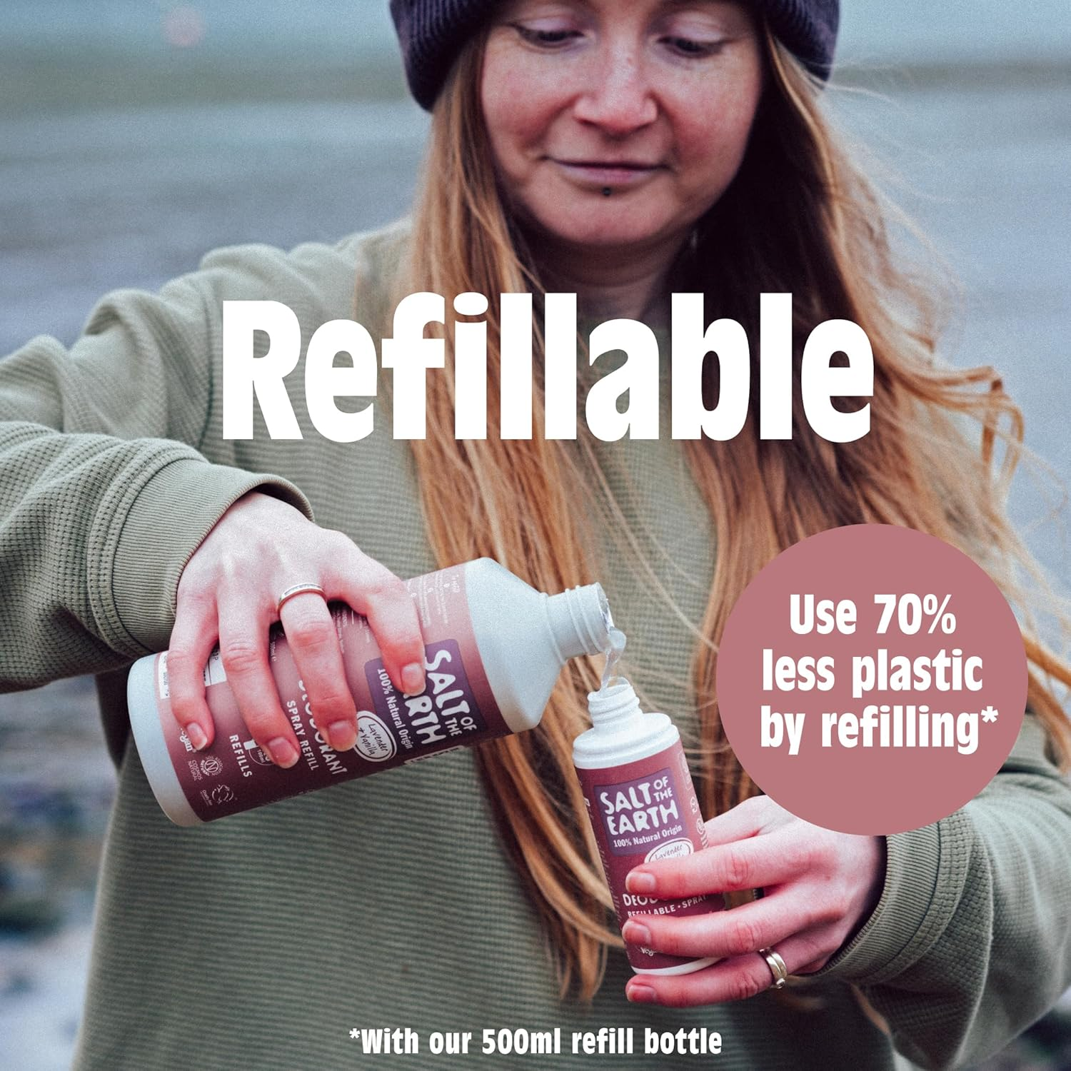 Salt of the Earth Natural Deodorant Spray by Salt of the Earth, Peony Blossom - Vegan, Long Lasting Protection, Refillable, Leaping Bunny Approved, Made in the UK - 100Ml image number 5