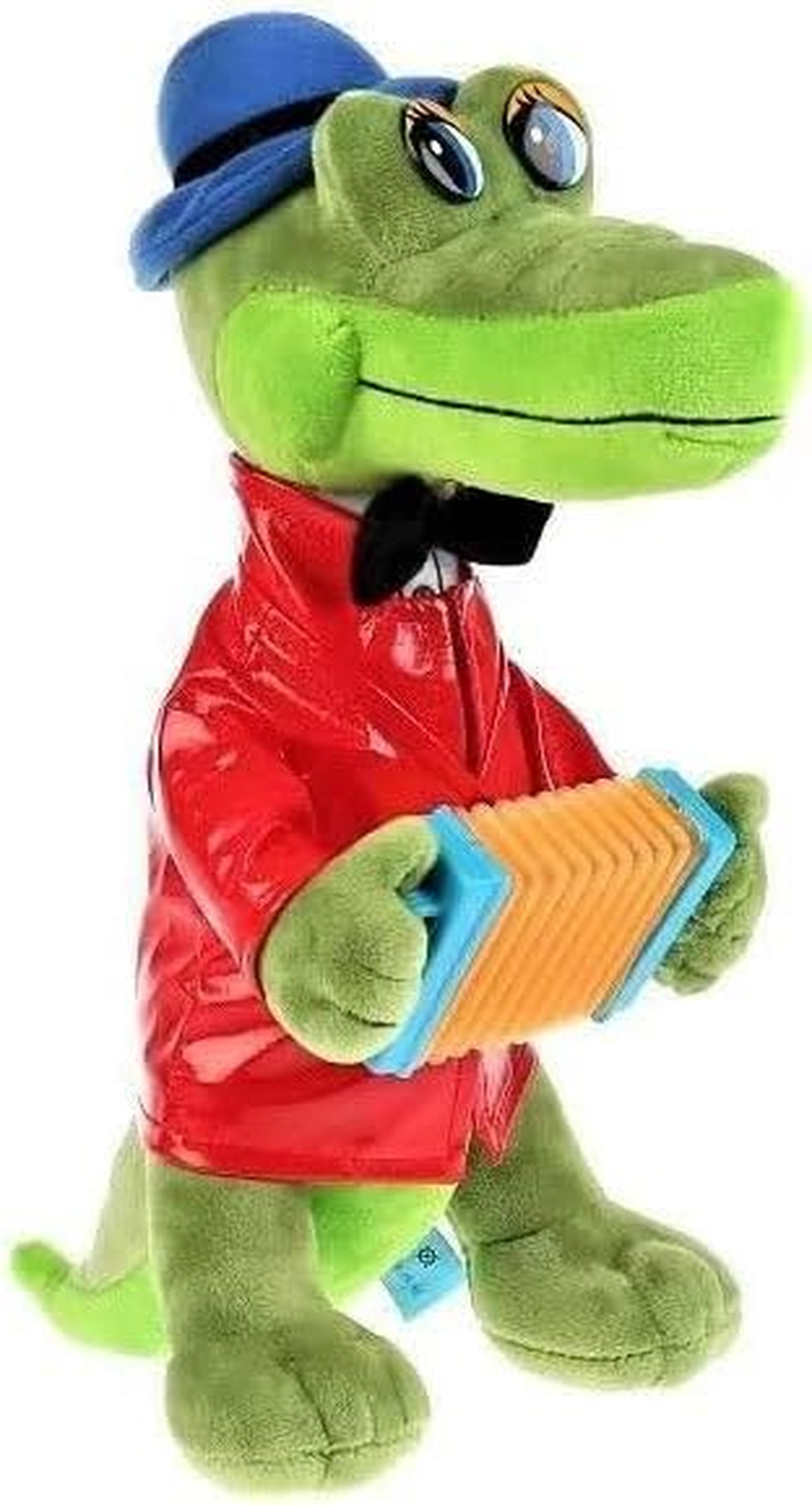Eksmo Vintage Soviet Collectible Souvenir Crocodile Krokodil Gena with Accordion. One of the Most Famous Soviet Soyuzmultfilm, Green image number 2