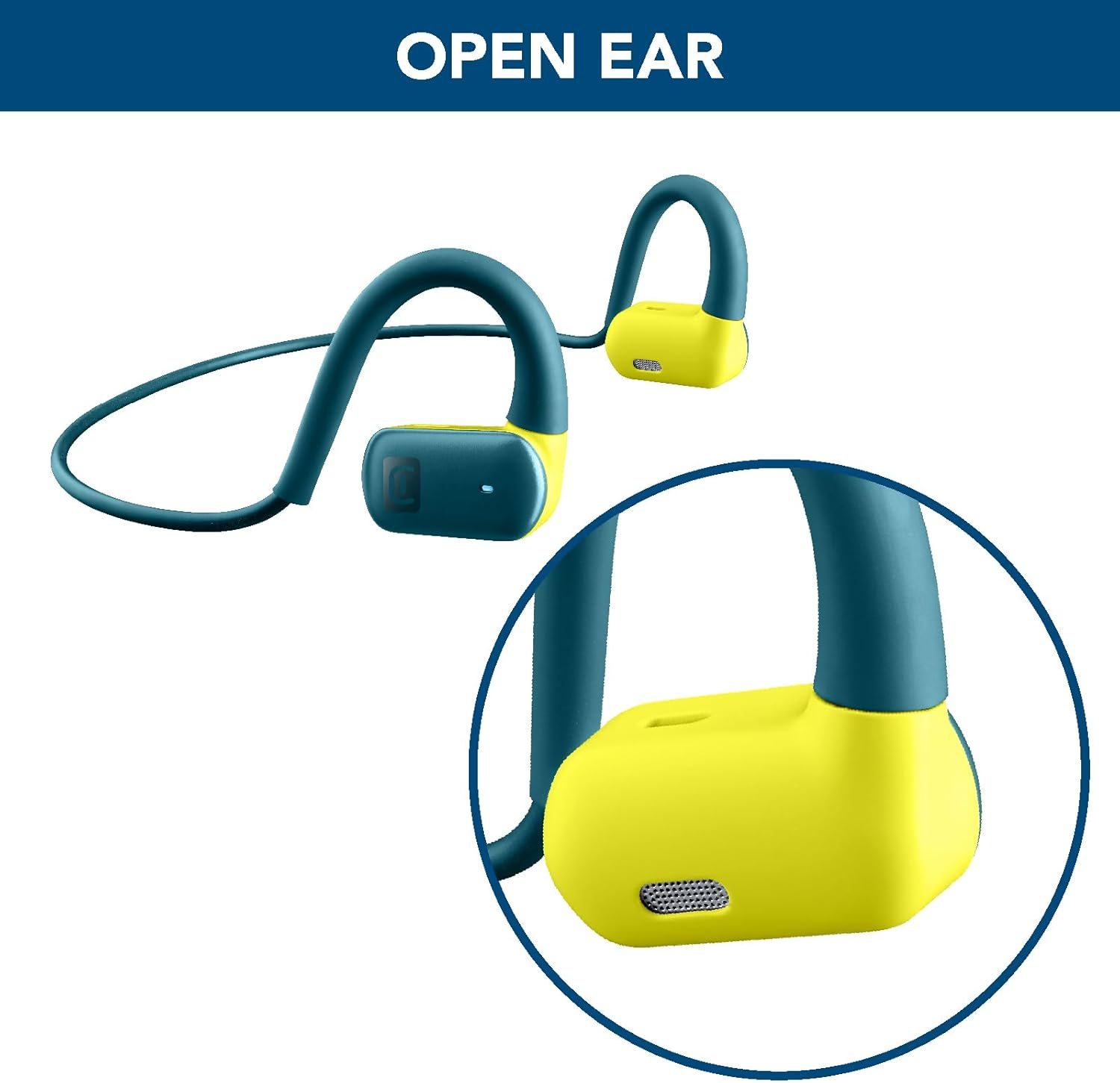 Cellularline - Spirit - Bluetooth&reg; Sports Headphones - Open-Ear Design: Always Connected - Maximum Safety - Air Conduction Technology - Playback Time: 7 Hours - Green/Lime image number 3