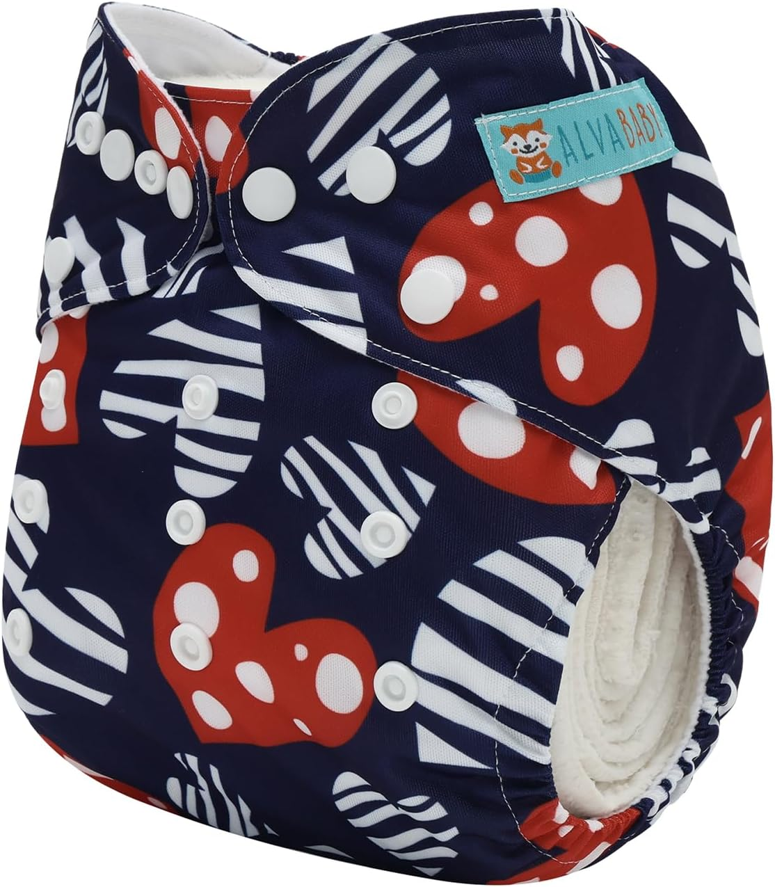 ALVABABY Baby Cloth Diapers One Size Adjustable Washable Reusable for Baby Girls and Boys 1 Pack with 2 Inserts YX-BS109-2TA image number 3