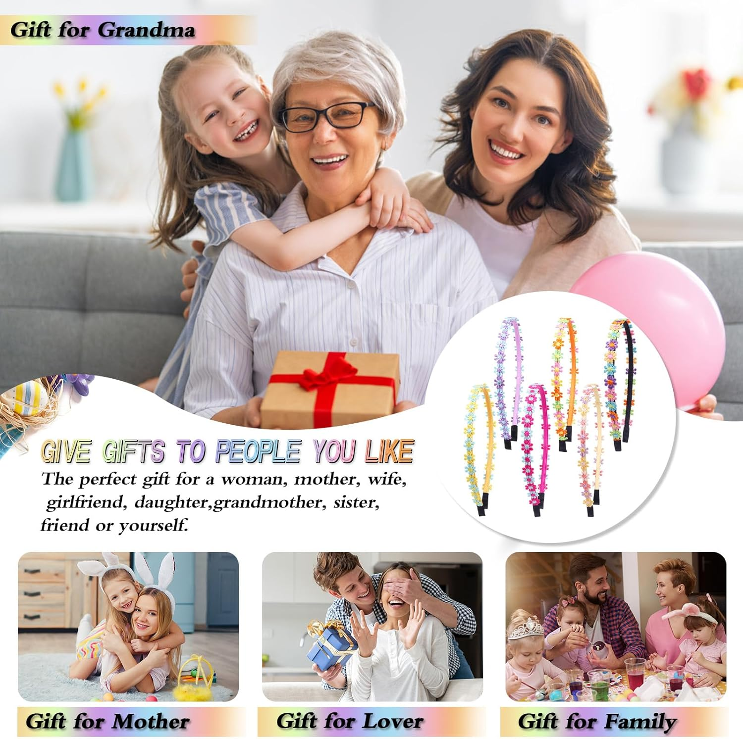 CZAYEFNH Headband for Women and Young Women - Cute and Stylish Headband for Everyday and Special Occasions, Flexible Size, Non-Slip and Lightweight image number 4