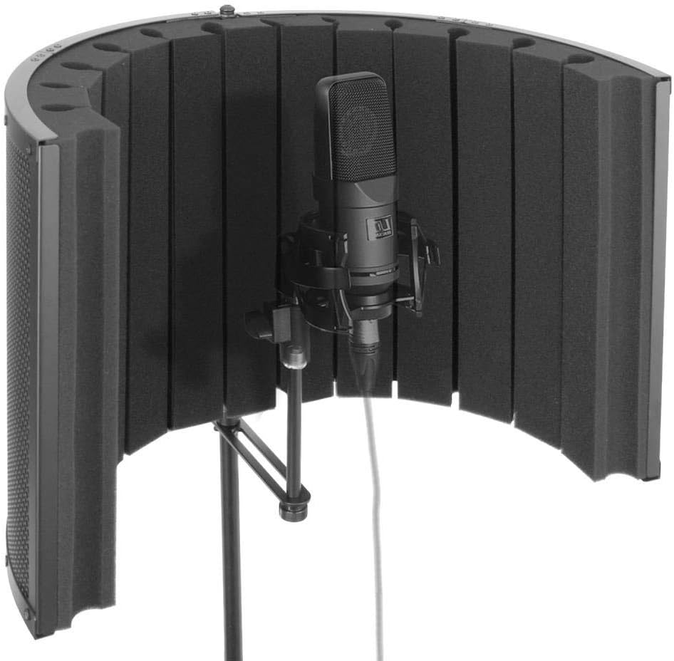 Pyle Mini Portable Vocal Recording Booth - Use with Standard Microphone, Isolation Noise Filter Reflection Shield for Recording Studio Quality Audio - Dual Acoustic Foam Soundproof Panel PSMRS09 image number 5