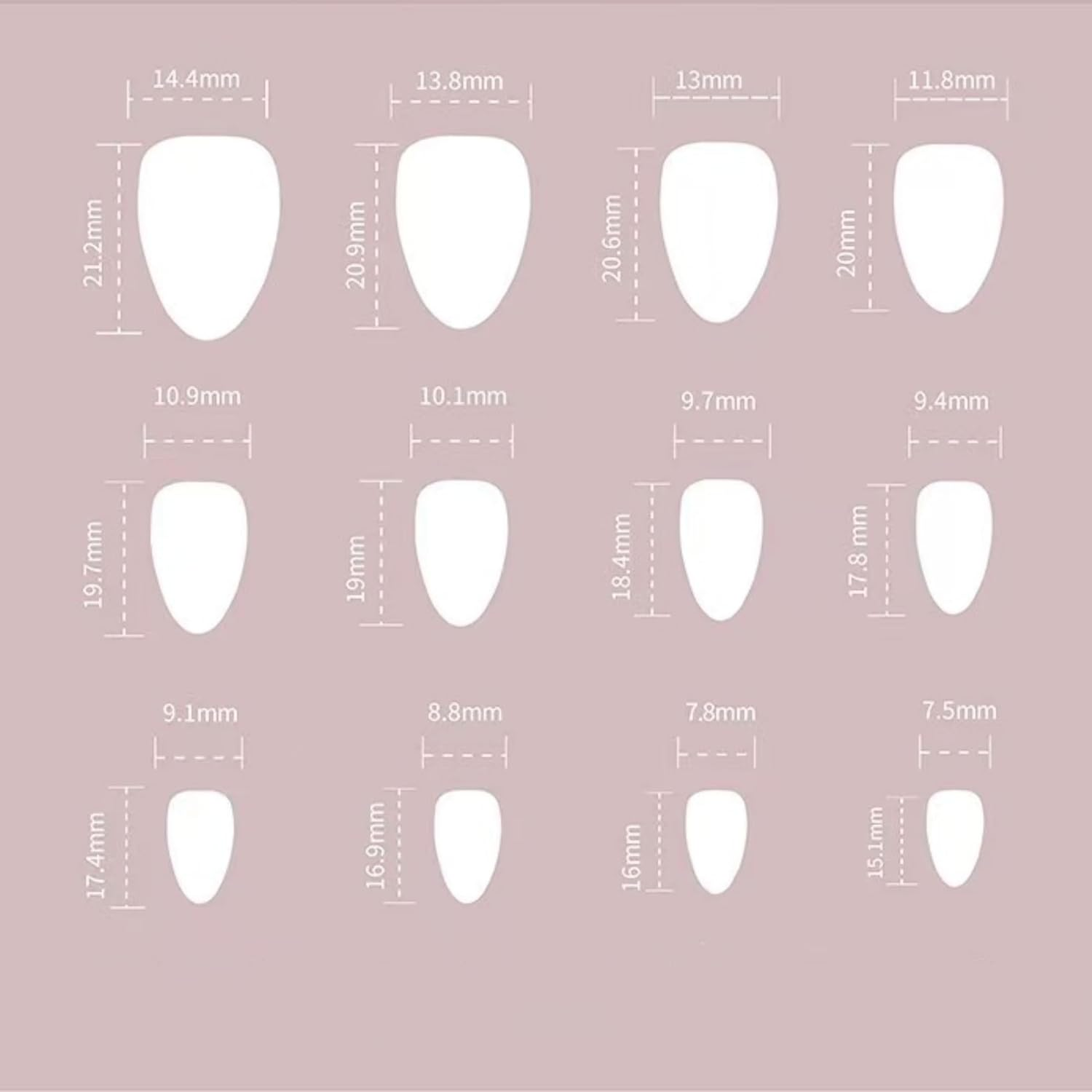 KAVI' S 24 Pcs Almond Stick on Nails, Glitter Pink Press on Nails Medium Length, Stiletto Acrylic Fake Nails with Jelly Adhesive Tabs for Women Girls Nails Art image number 4