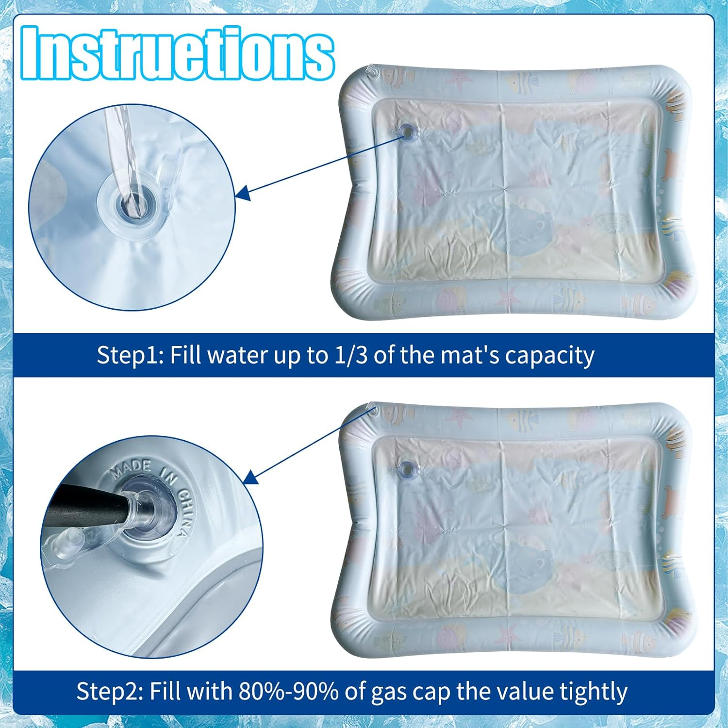 Water Sensory Playmat Cats, Inflatable Cooling Mat for Cats, Sensory Water Playmat Cats Dogs, Thickened Water Play Mat Cat, Summer Play Water Sensor Mat for Small Dogs and Cats (Style 1) image number 6