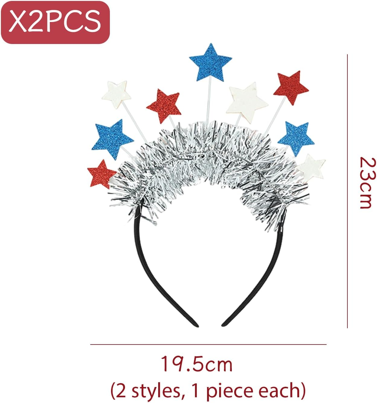 Pack of 2 Star Hair Bands, Exquisite Shiny Headpiece, Party Photo Props, Holiday Hair Accessories, Suitable for Birthday Parties and Banquets image number 4