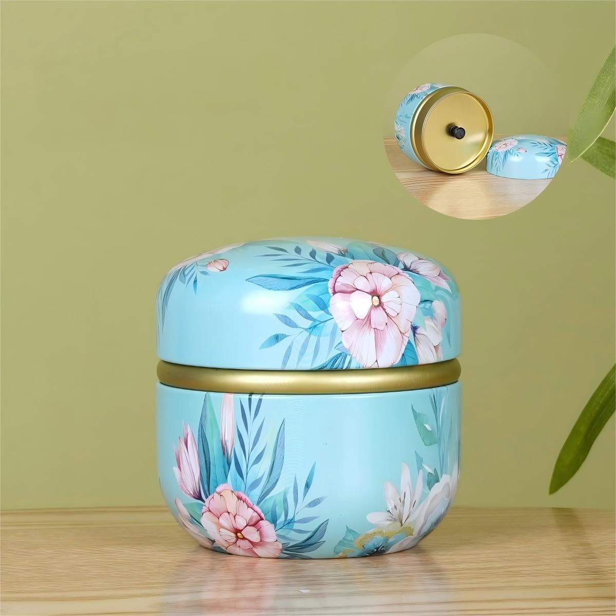 Empty Loose Powder Container with Lid, Portable Cosmetic Makeup Case, Travel Size image number 2