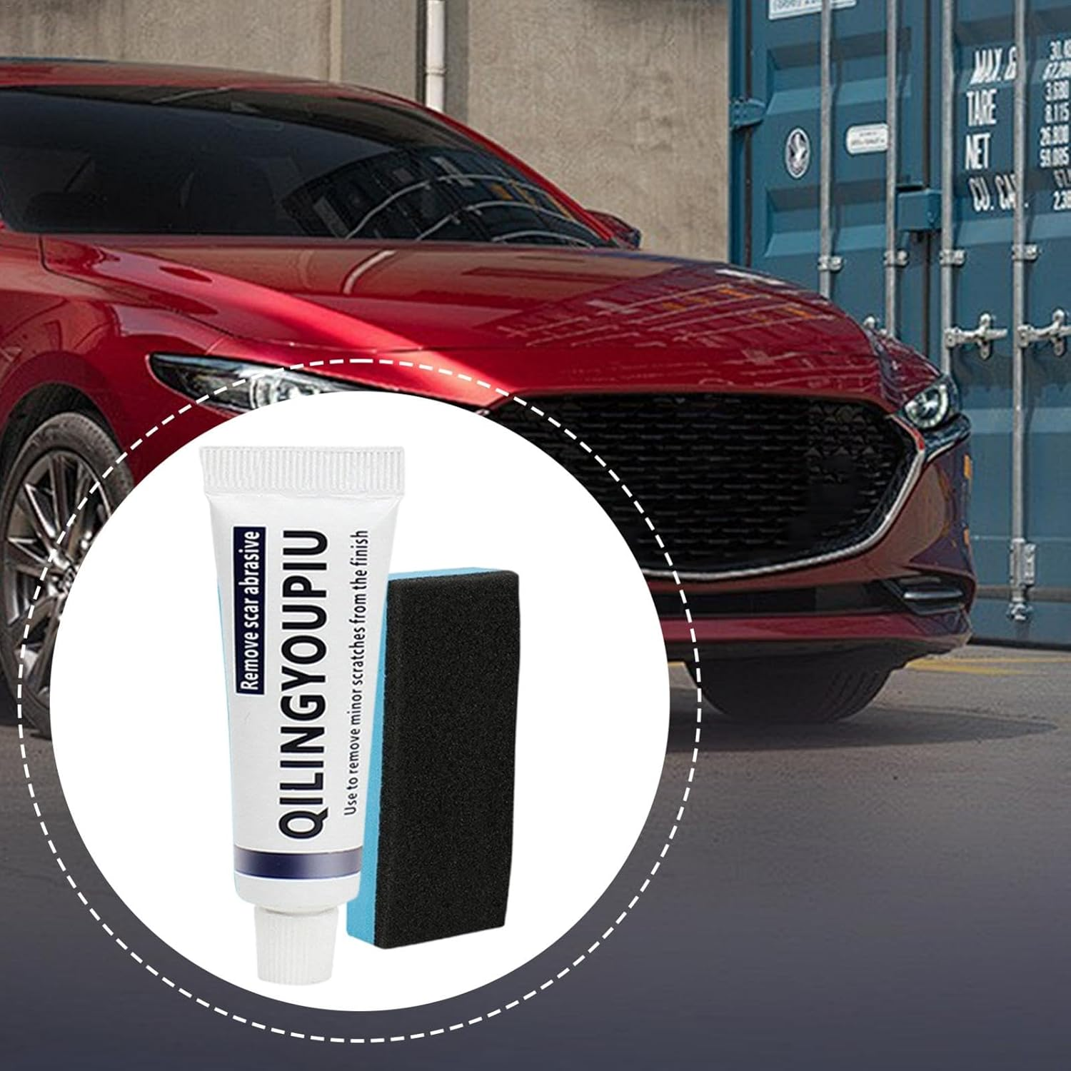 Car Scratch Remover for Deep Scratches,Safe Scratch Remover with Sponge Safe Polishing Compound | Car Scratch Eraser for Glue Stains, Asphalt, Bird Droppings, All Vehicles image number 4