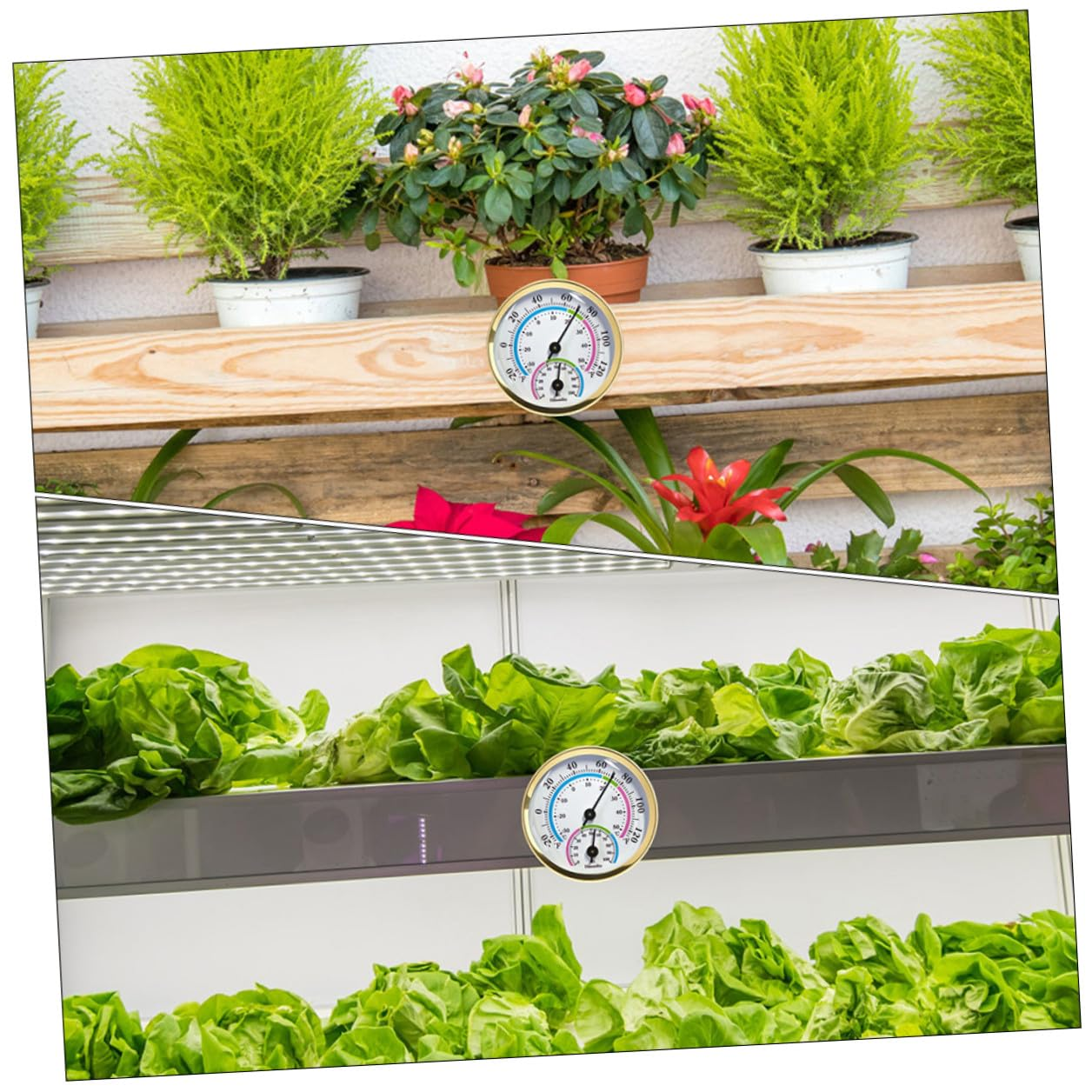 COHEALI Mini Indoor Outdoor Hygrometer Thermometer Automatic Calibration Temperature Humidity Gauge for Sauna Office Bedroom Greenhouse Garden Wall Mount image number 5